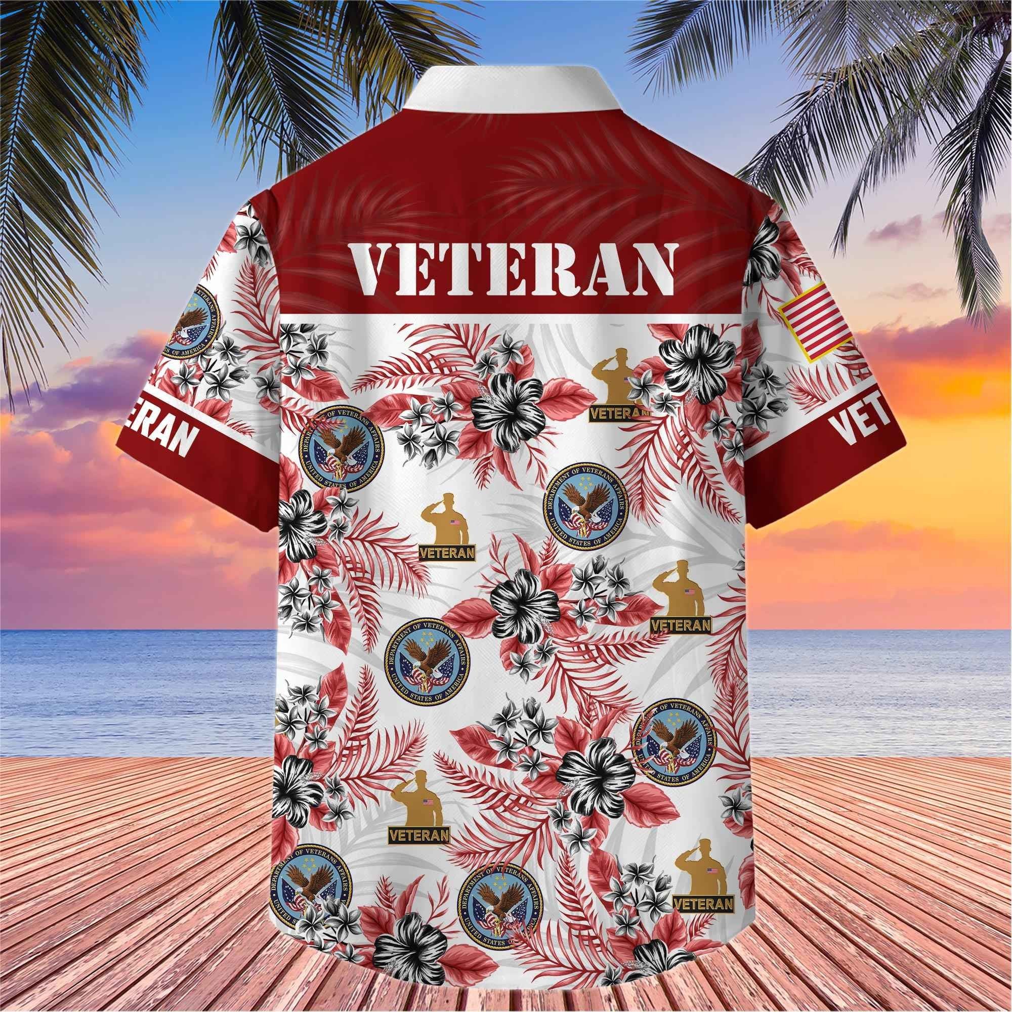 Premium US Veterans Hawaiian Shirt BPHN080511, Gifts For US Veterans, Gifts On Memorial Day, Father's Day, Armed Forces Day, Veterans Day.