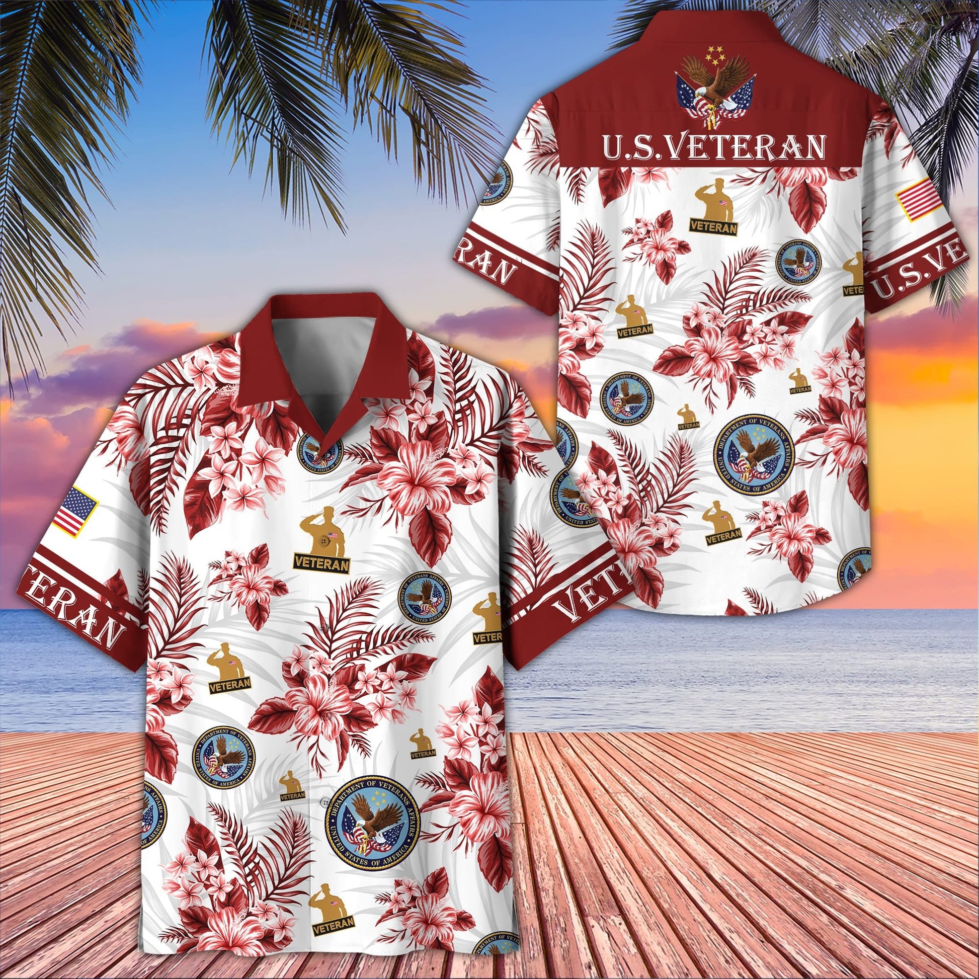 Premium US Veterans Hawaiian Shirt BPVC230403, Gifts For US Veterans, Gifts On Memorial Day, Father's Day, Armed Forces Day, Veterans Day.