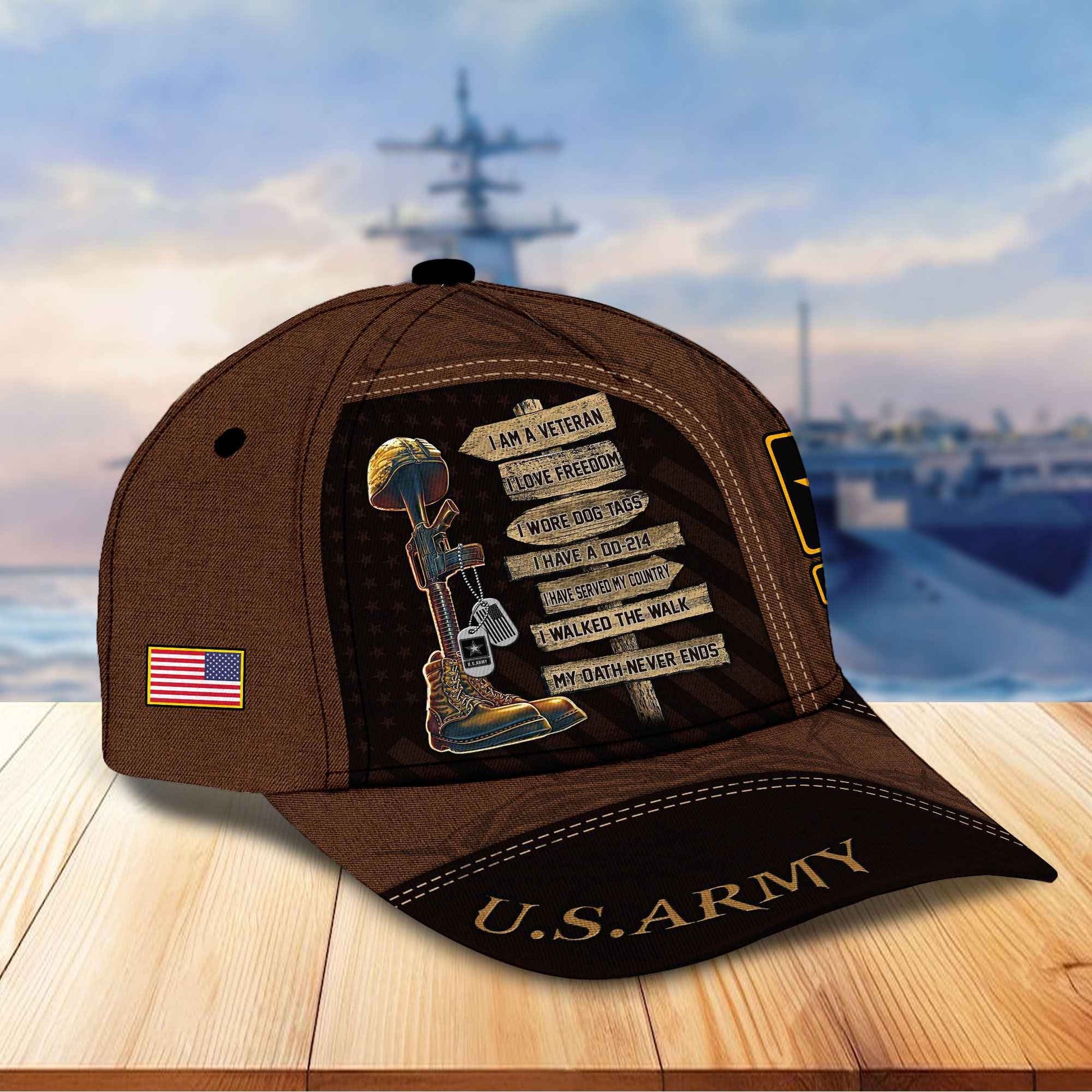 Premium Proudly Served US Veterans Cap, Gifts For US Veterans APHN171211