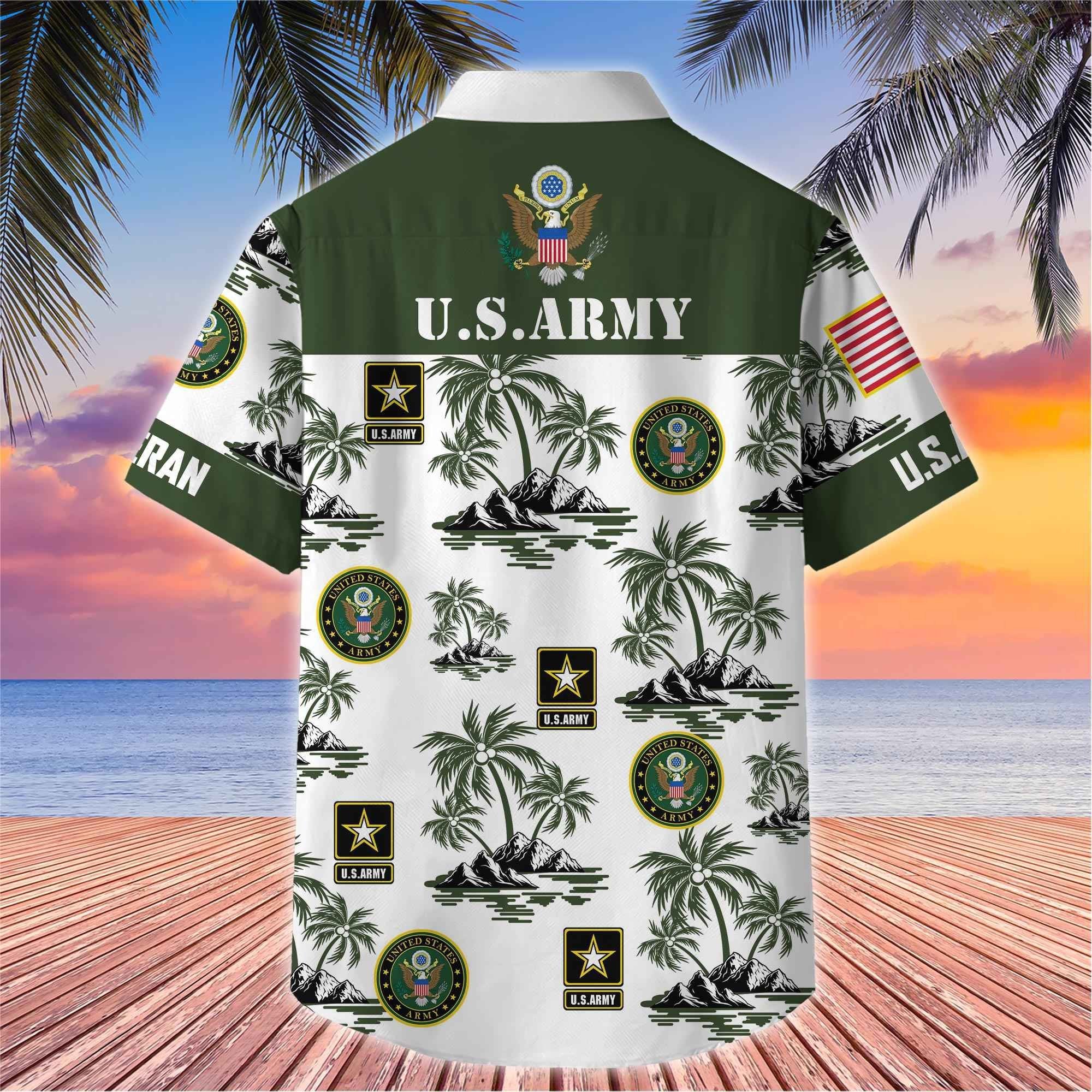 Premium US Veterans Hawaiian Shirt BPHN250414, Gifts For US Veterans, Gifts On Father's Day, Armed Forces Day, Veterans Day.