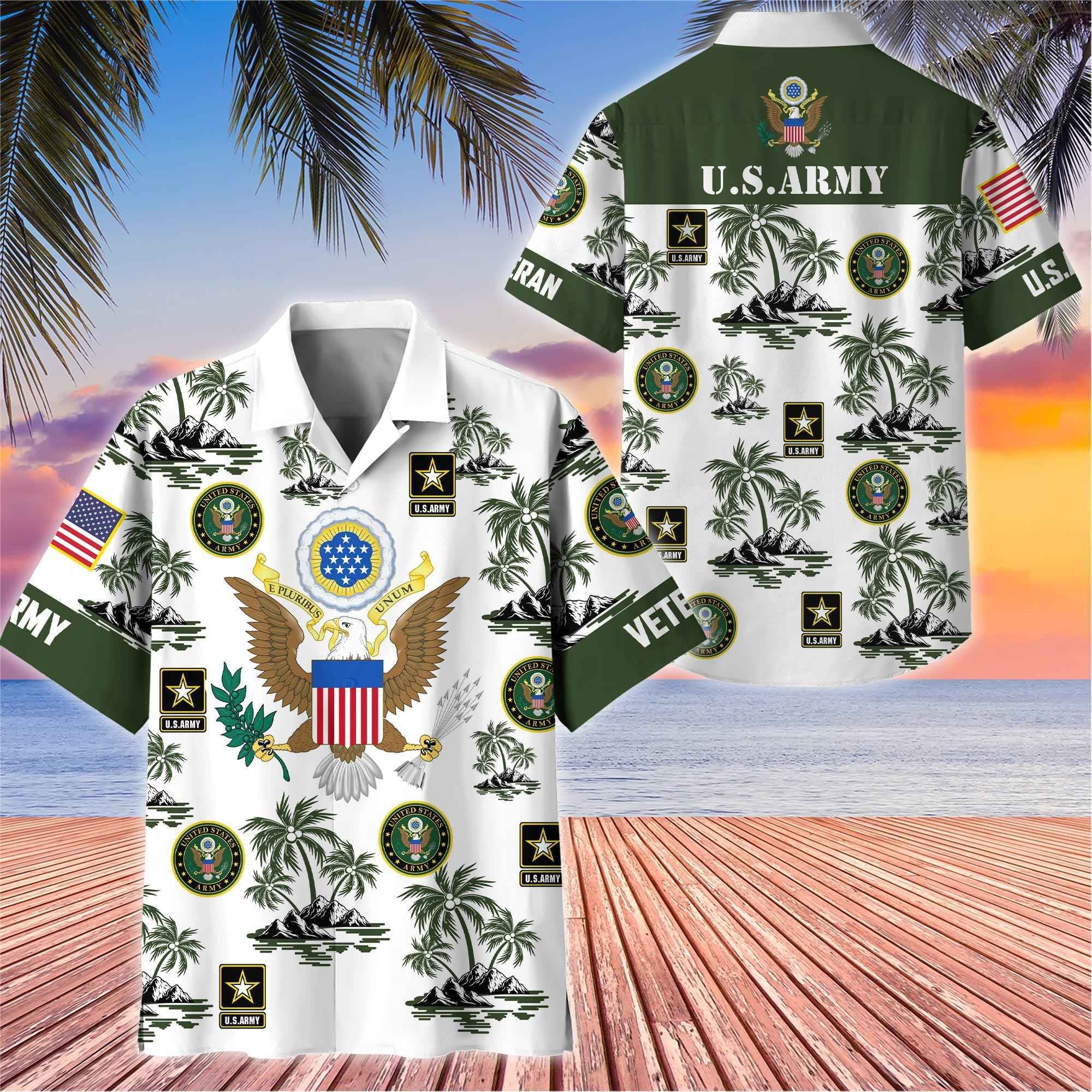 Premium US Veterans Hawaiian Shirt BPHN250414, Gifts For US Veterans, Gifts On Father's Day, Armed Forces Day, Veterans Day.