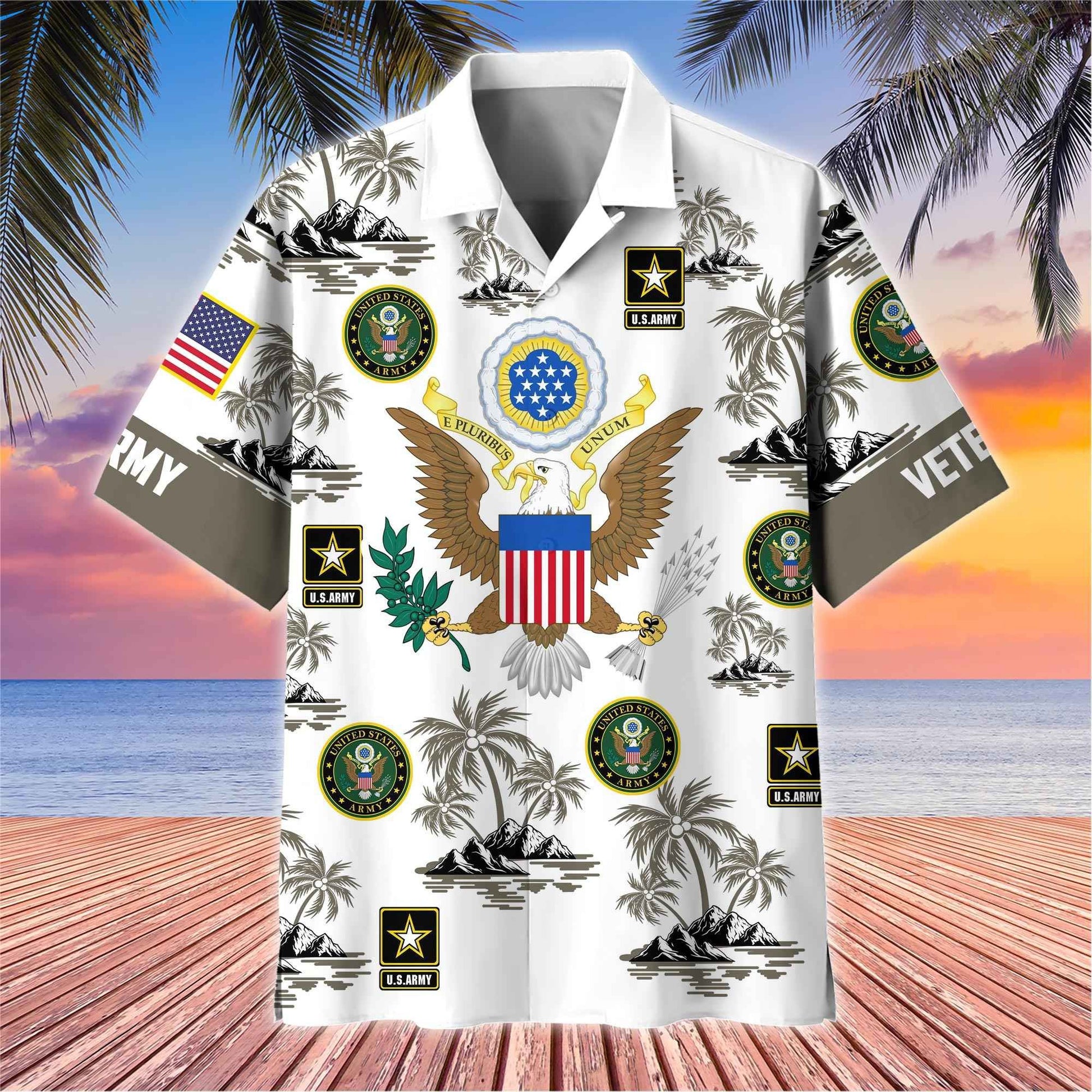Premium US Veterans Hawaiian Shirt BPHN250414, Gifts For US Veterans, Gifts On Father's Day, Armed Forces Day, Veterans Day.