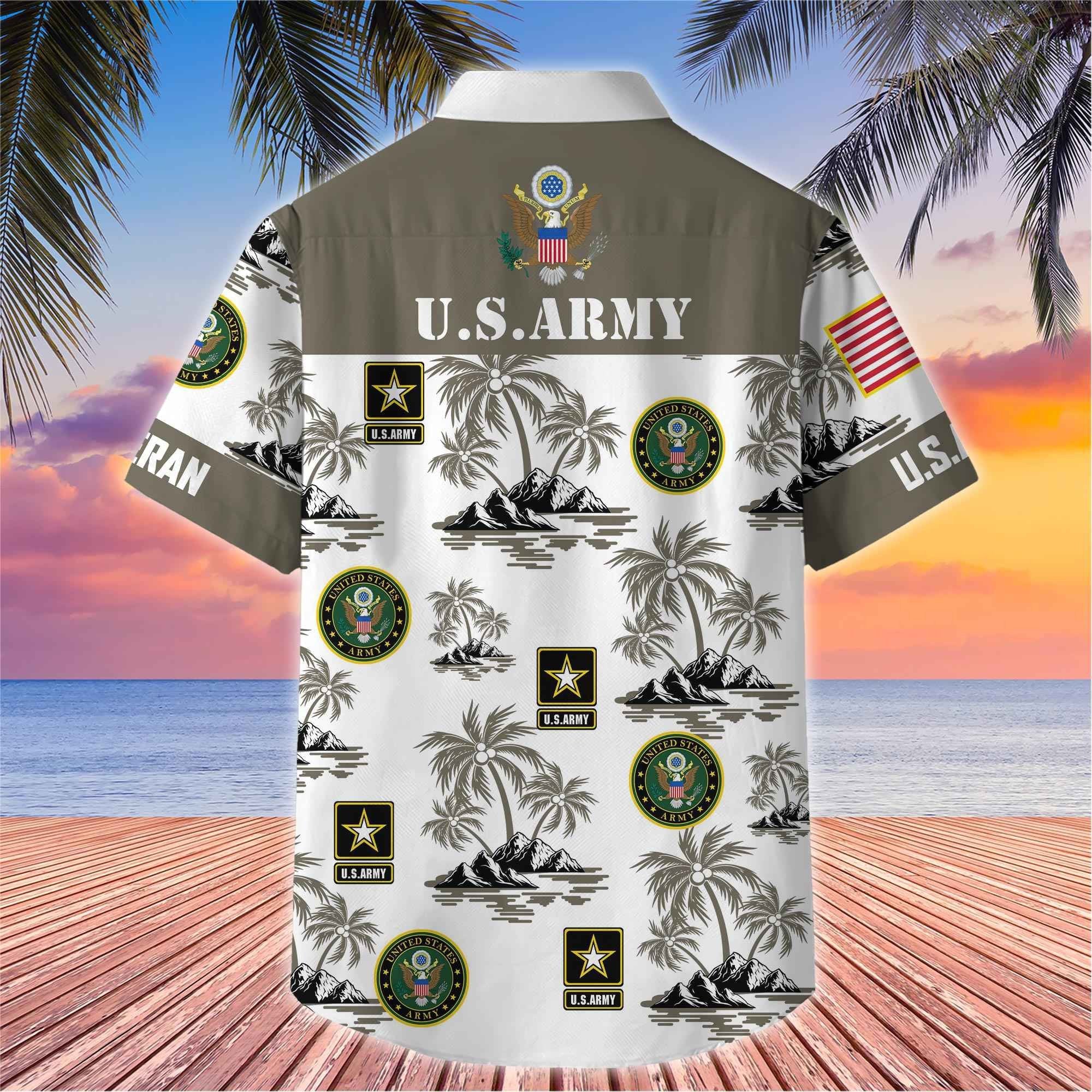 Premium US Veterans Hawaiian Shirt BPHN250414, Gifts For US Veterans, Gifts On Father's Day, Armed Forces Day, Veterans Day.