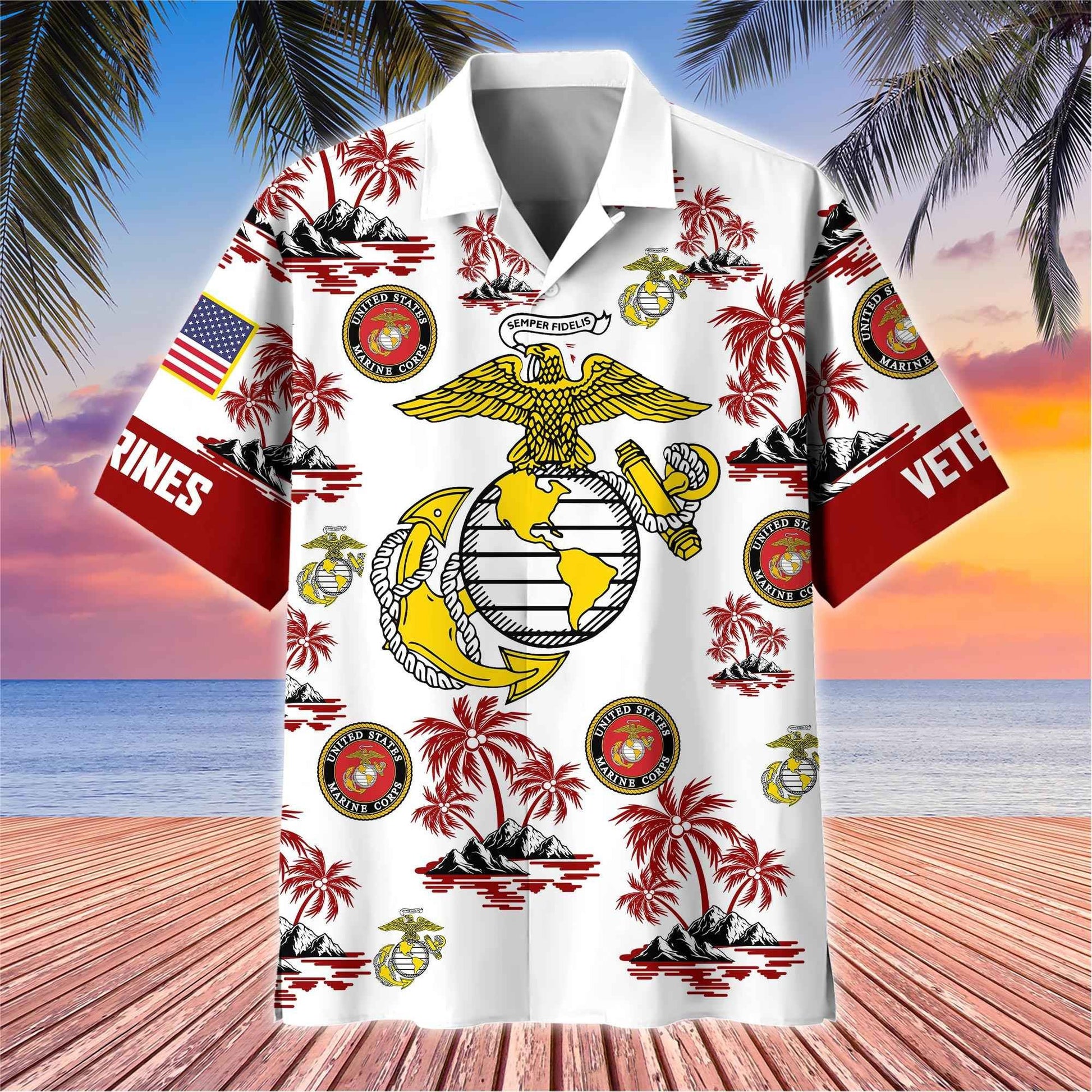 Premium US Veterans Hawaiian Shirt BPHN250414, Gifts For US Veterans, Gifts On Father's Day, Armed Forces Day, Veterans Day.
