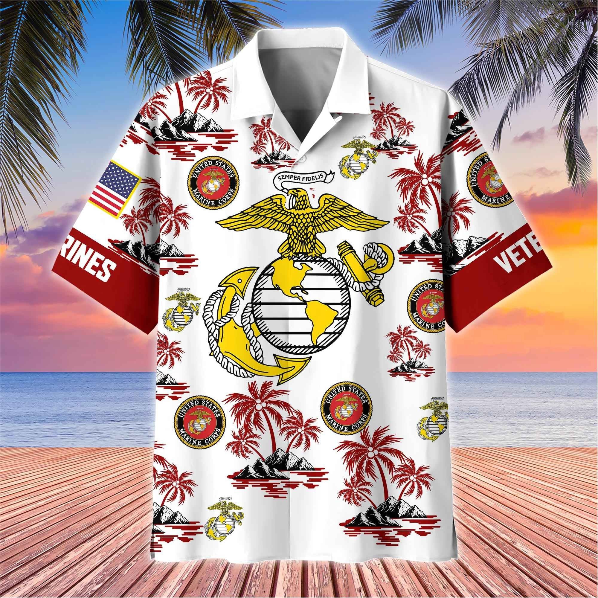 Premium US Veterans Hawaiian Shirt BPHN250414, Gifts For US Veterans, Gifts On Father's Day, Armed Forces Day, Veterans Day.
