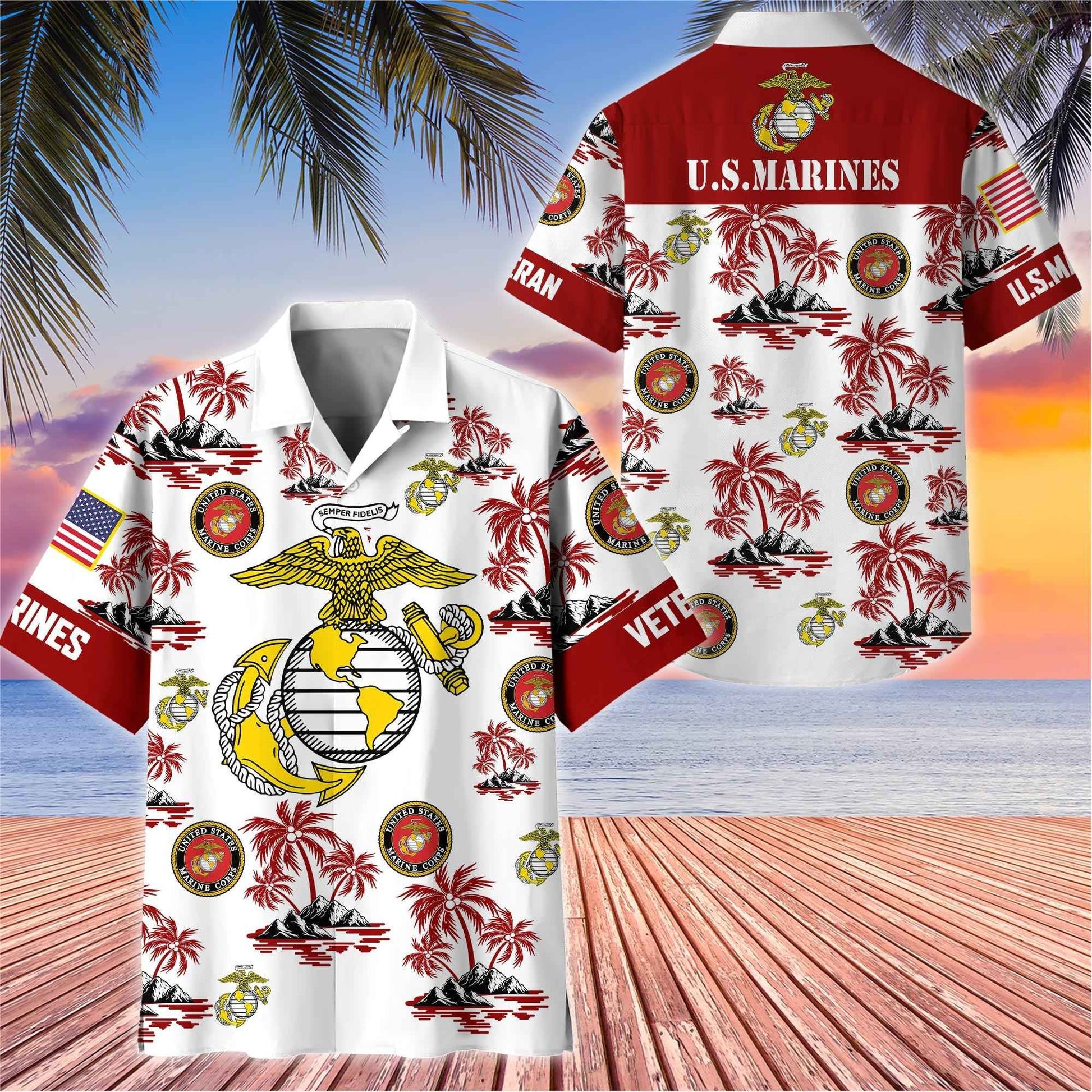 Premium US Veterans Hawaiian Shirt BPHN250414, Gifts For US Veterans, Gifts On Father's Day, Armed Forces Day, Veterans Day.