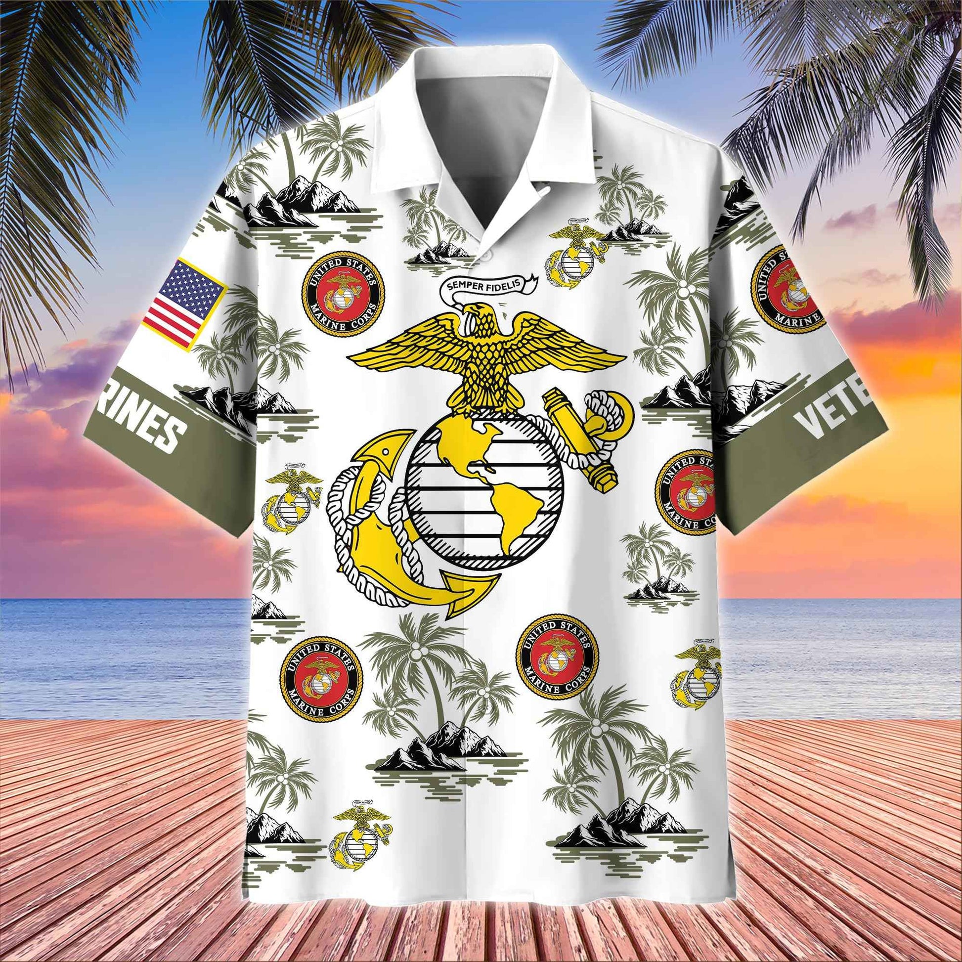 Premium US Veterans Hawaiian Shirt BPHN250414, Gifts For US Veterans, Gifts On Father's Day, Armed Forces Day, Veterans Day.