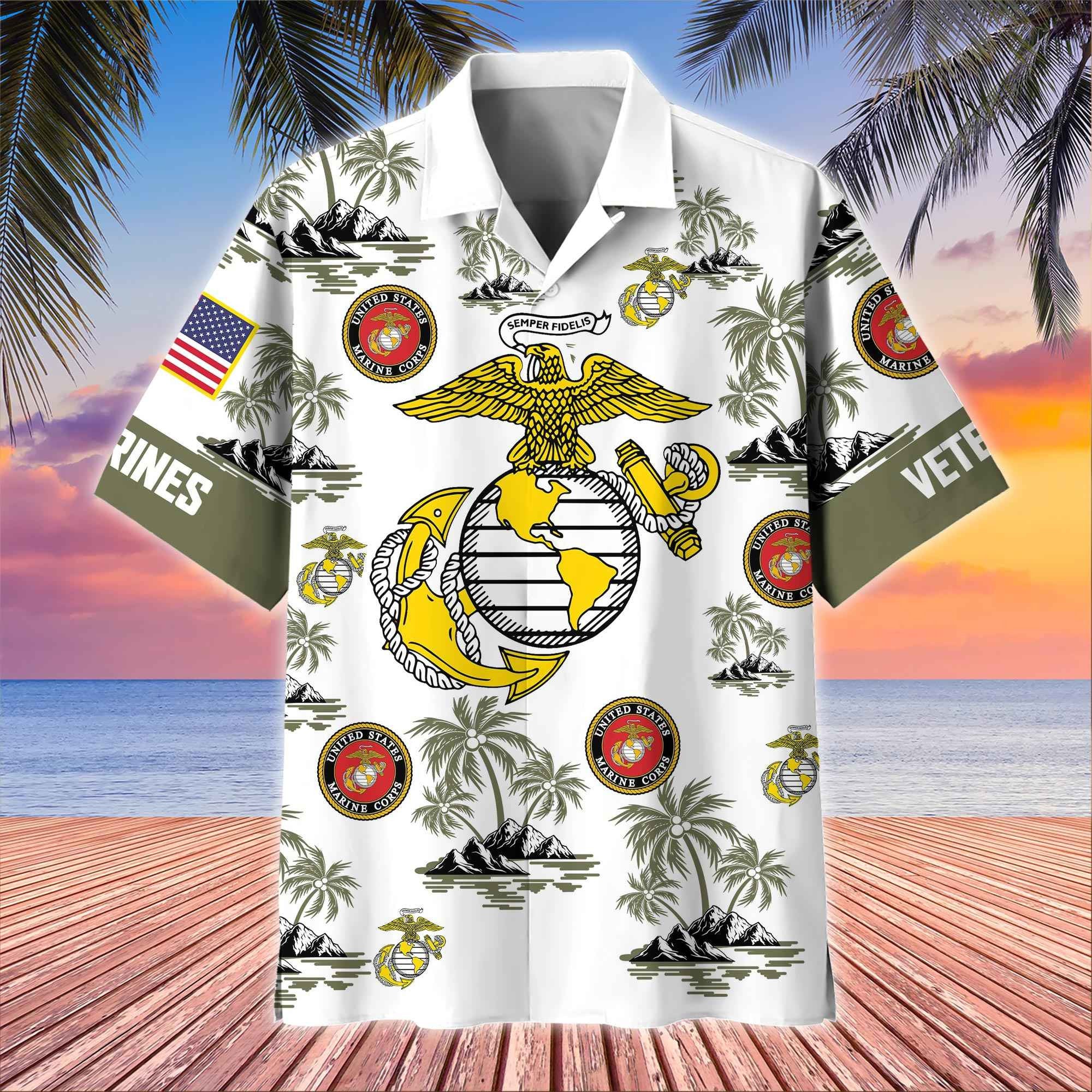 Premium US Veterans Hawaiian Shirt BPHN250414, Gifts For US Veterans, Gifts On Father's Day, Armed Forces Day, Veterans Day.