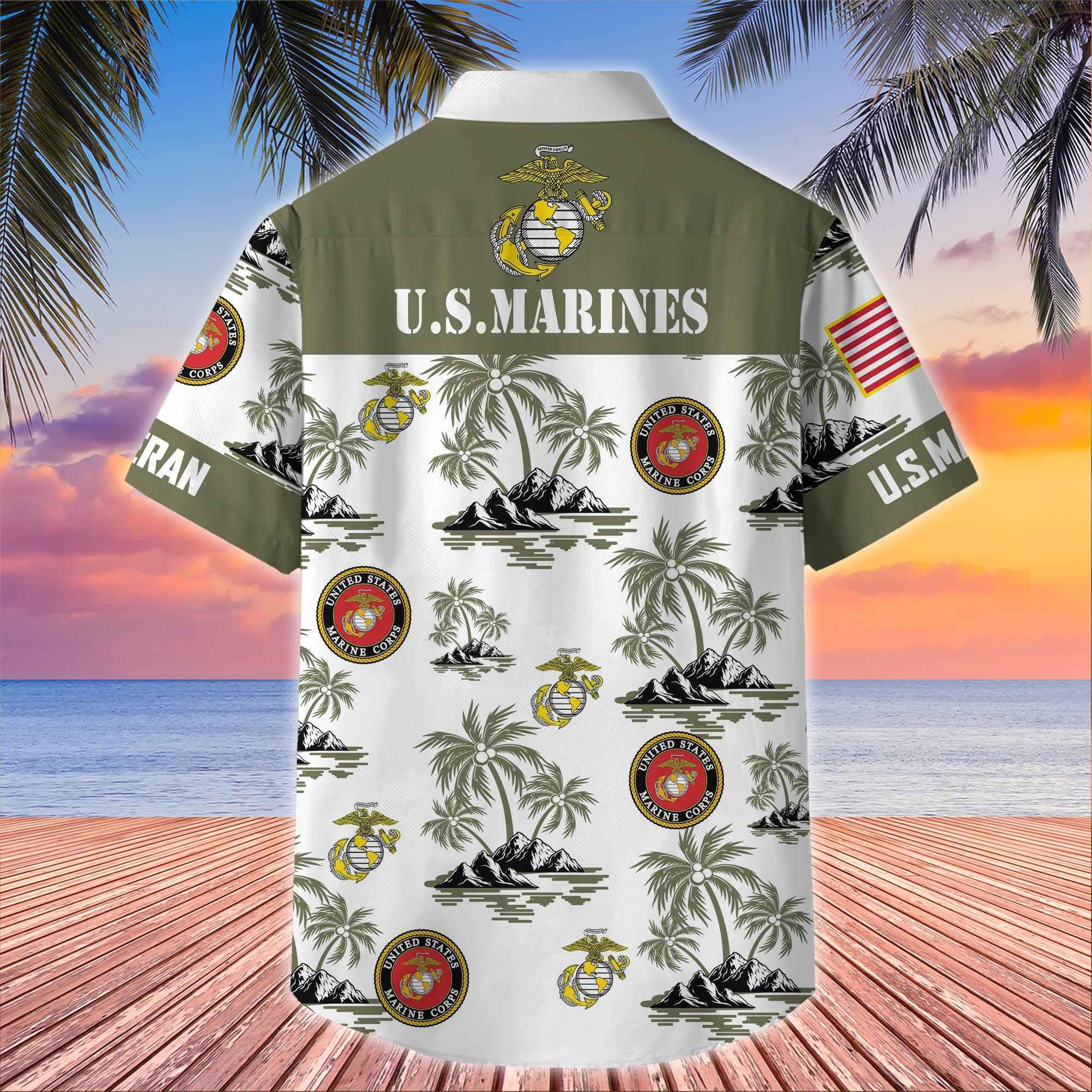 Premium US Veterans Hawaiian Shirt BPHN250414, Gifts For US Veterans, Gifts On Father's Day, Armed Forces Day, Veterans Day.