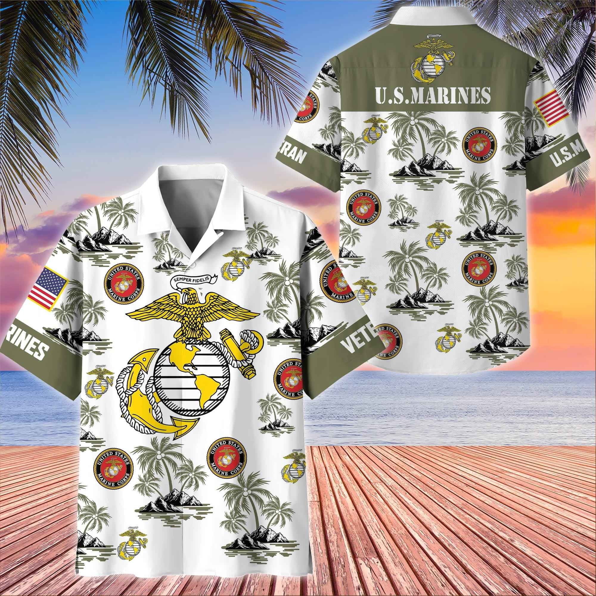 Premium US Veterans Hawaiian Shirt BPHN250414, Gifts For US Veterans, Gifts On Father's Day, Armed Forces Day, Veterans Day.