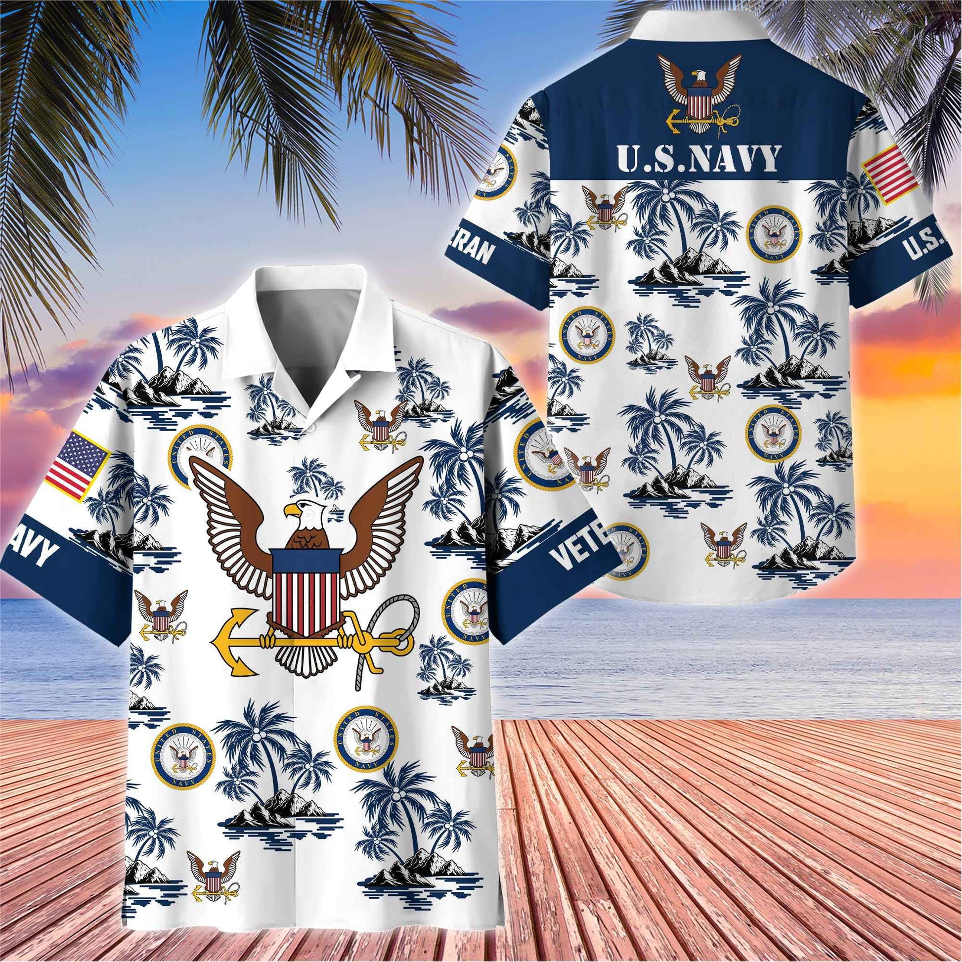 Premium US Veterans Hawaiian Shirt BPHN250414, Gifts For US Veterans, Gifts On Father's Day, Armed Forces Day, Veterans Day.
