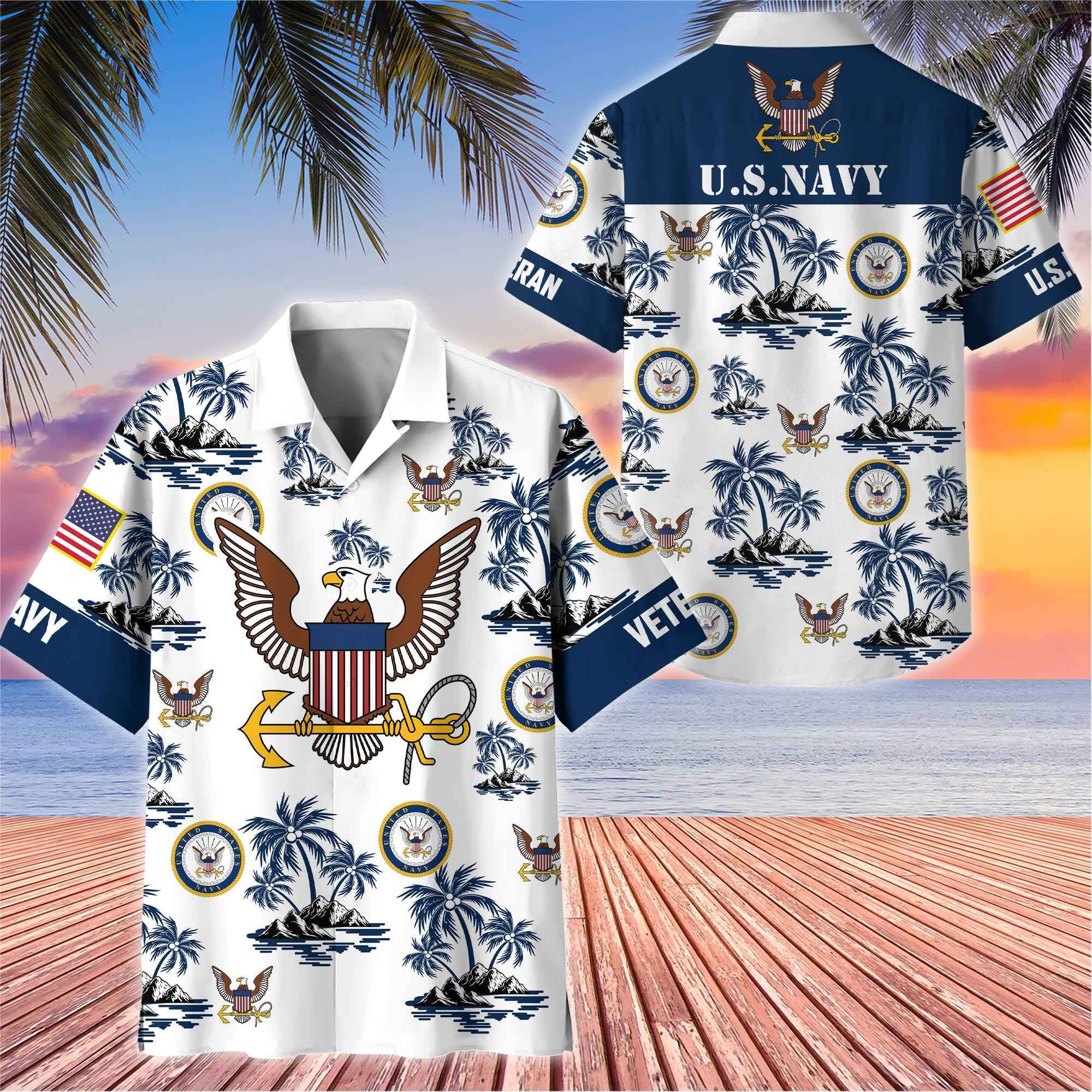 Premium US Veterans Hawaiian Shirt BPHN250414, Gifts For US Veterans, Gifts On Father's Day, Armed Forces Day, Veterans Day.