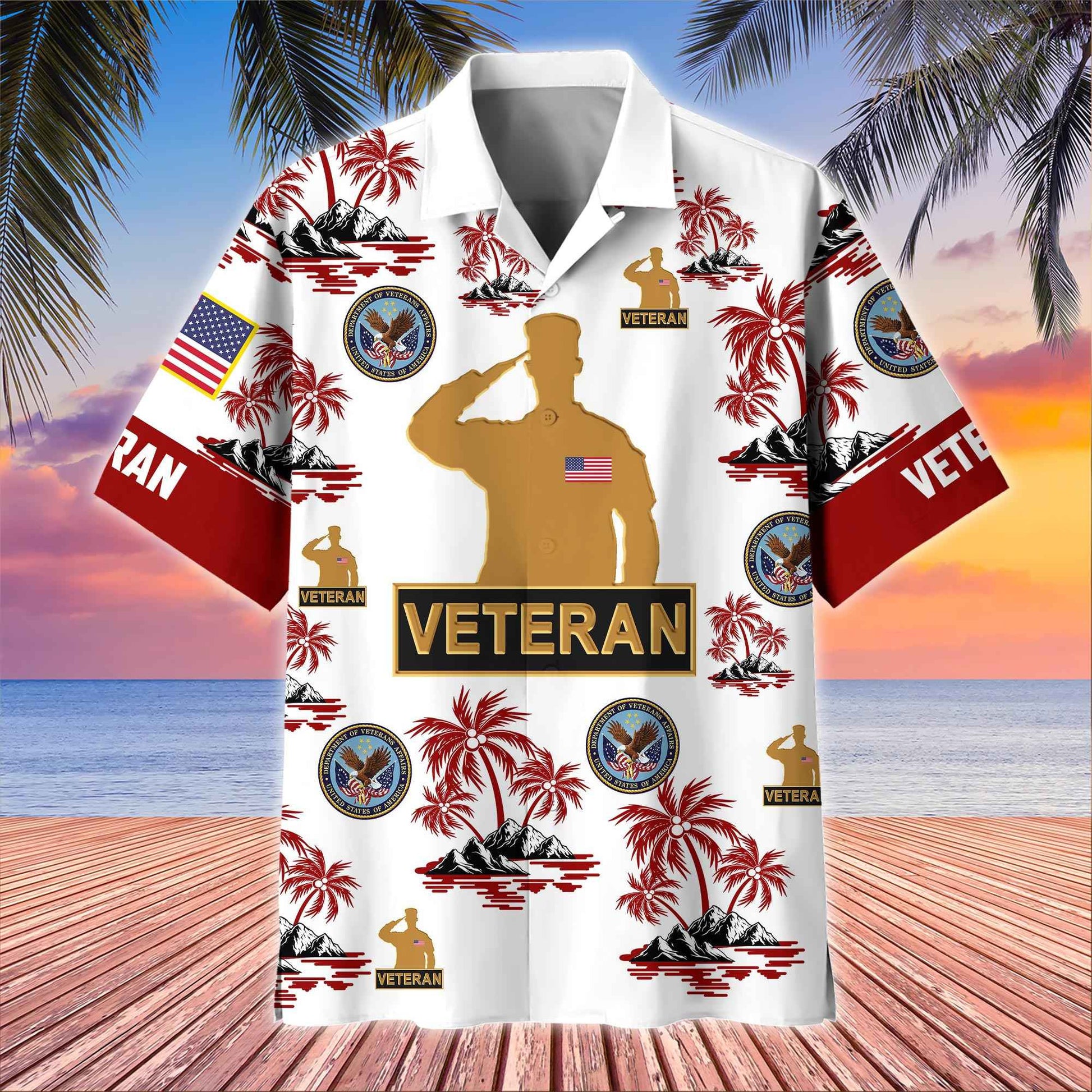 Premium US Veterans Hawaiian Shirt BPHN250414, Gifts For US Veterans, Gifts On Father's Day, Armed Forces Day, Veterans Day.