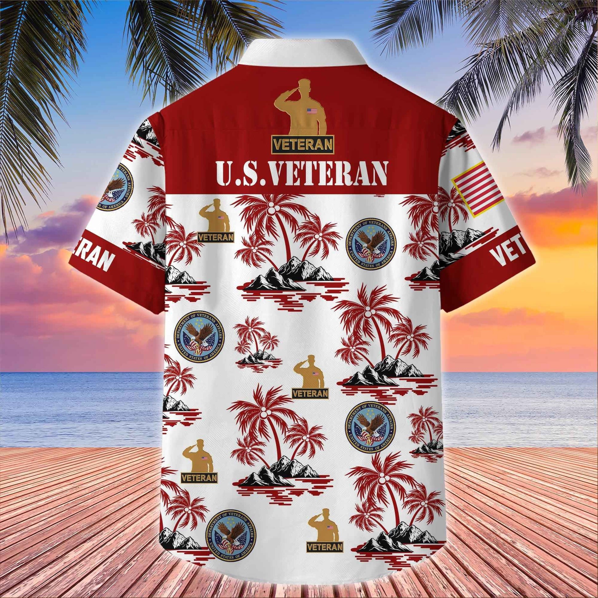 Premium US Veterans Hawaiian Shirt BPHN250414, Gifts For US Veterans, Gifts On Father's Day, Armed Forces Day, Veterans Day.