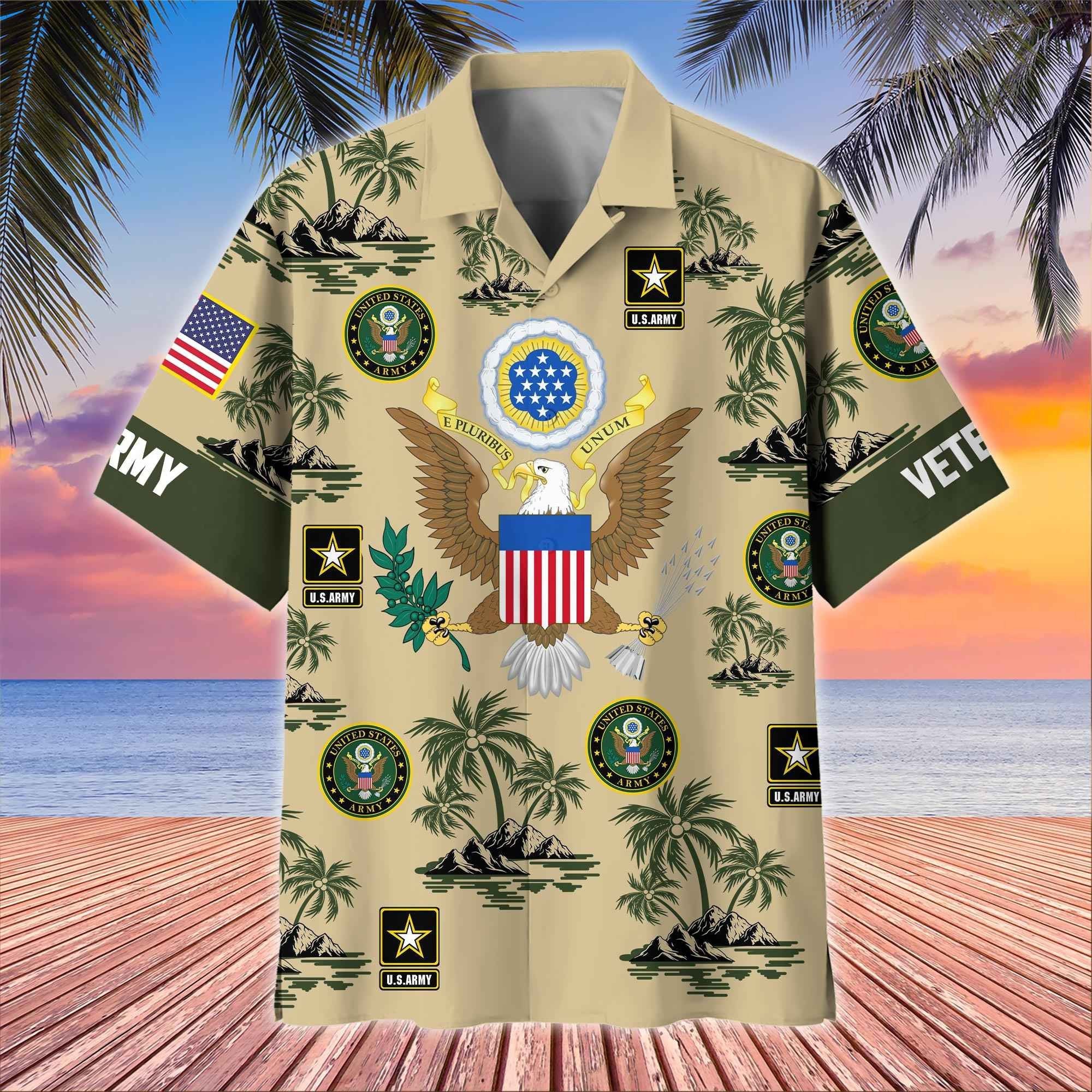 Premium US Veterans Hawaiian Shirt BPHN250413, Gifts For US Veterans, Gifts On Father's Day, Armed Forces Day, Veterans Day.