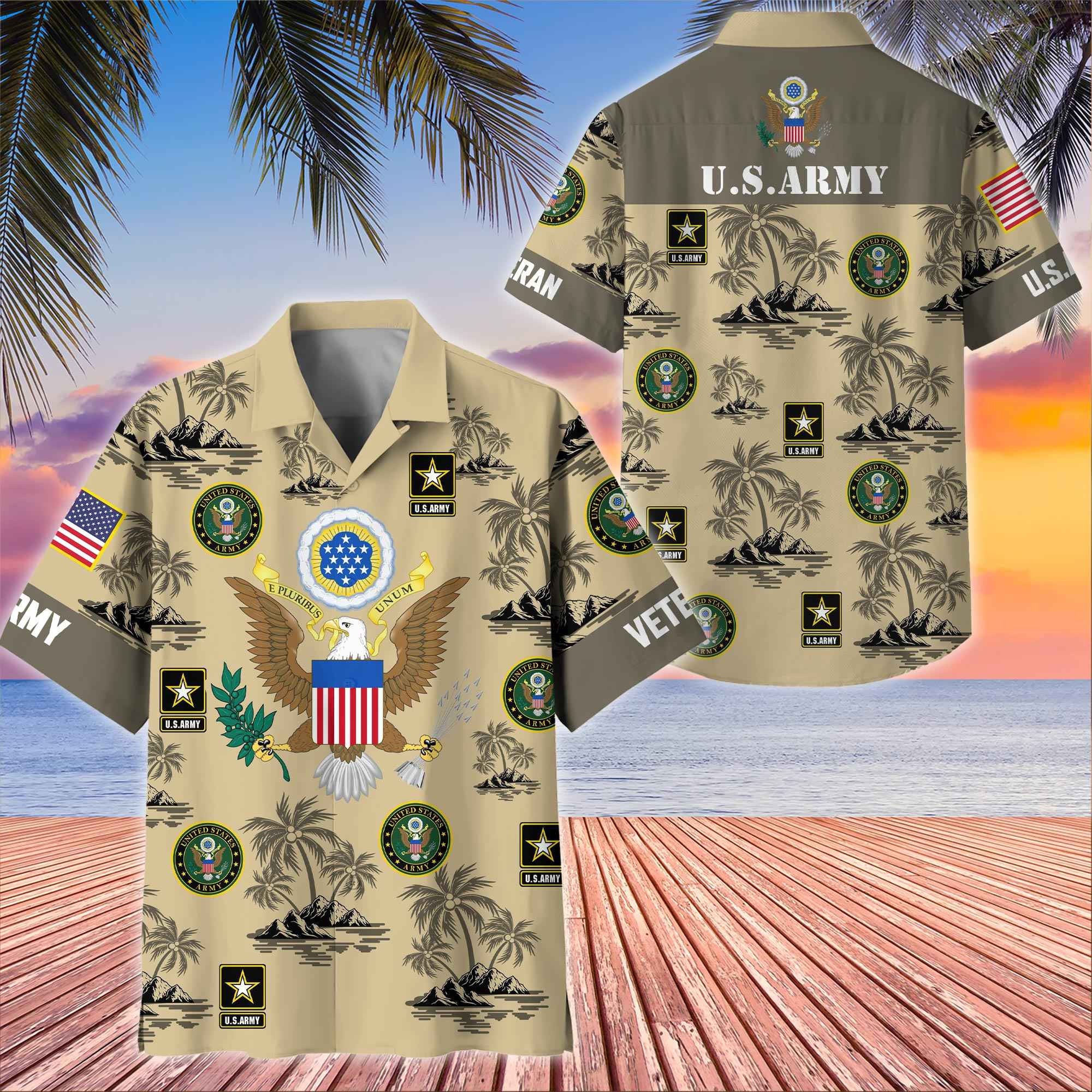 Premium US Veterans Hawaiian Shirt BPHN250413, Gifts For US Veterans, Gifts On Father's Day, Armed Forces Day, Veterans Day.