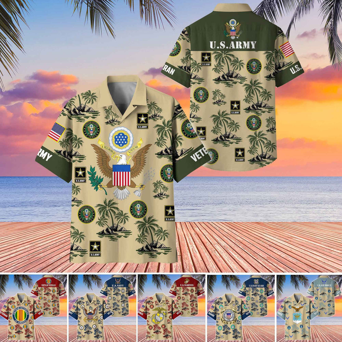 Premium US Veterans Hawaiian Shirt BPHN250413, Gifts For US Veterans, Gifts On Father's Day, Armed Forces Day, Veterans Day.