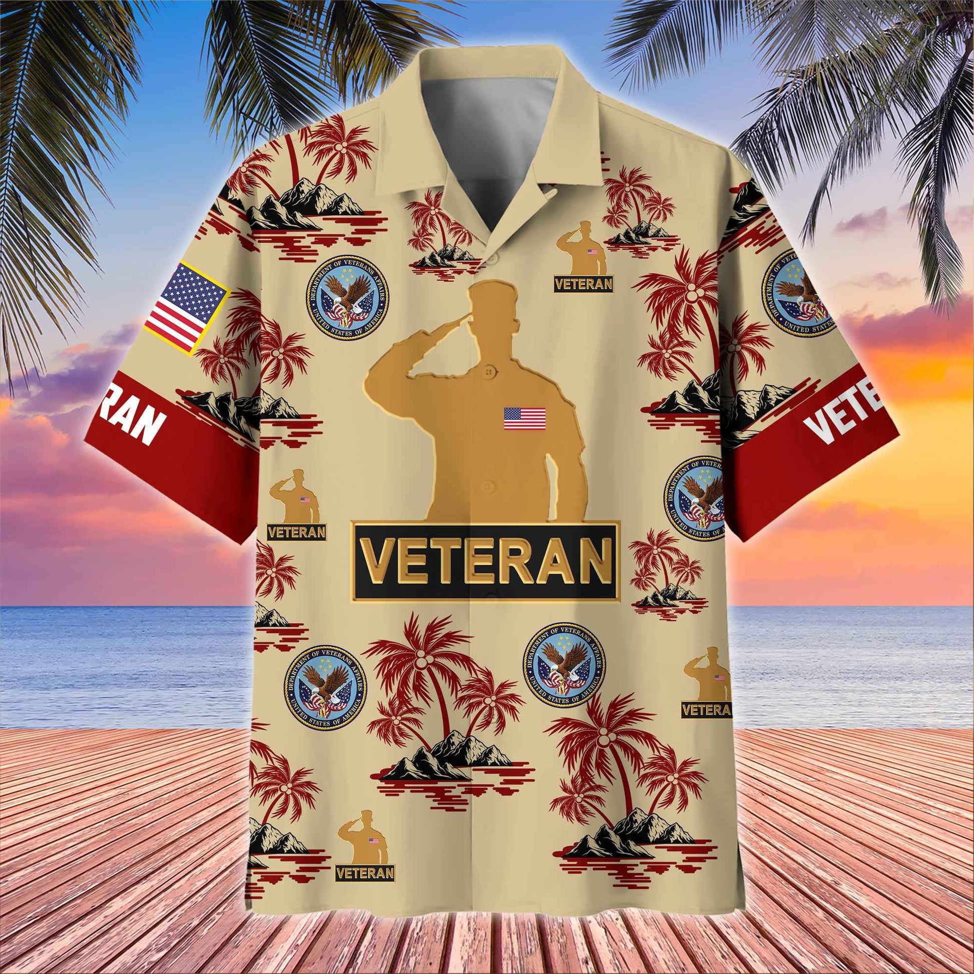 Premium US Veterans Hawaiian Shirt BPHN250413, Gifts For US Veterans, Gifts On Father's Day, Armed Forces Day, Veterans Day.