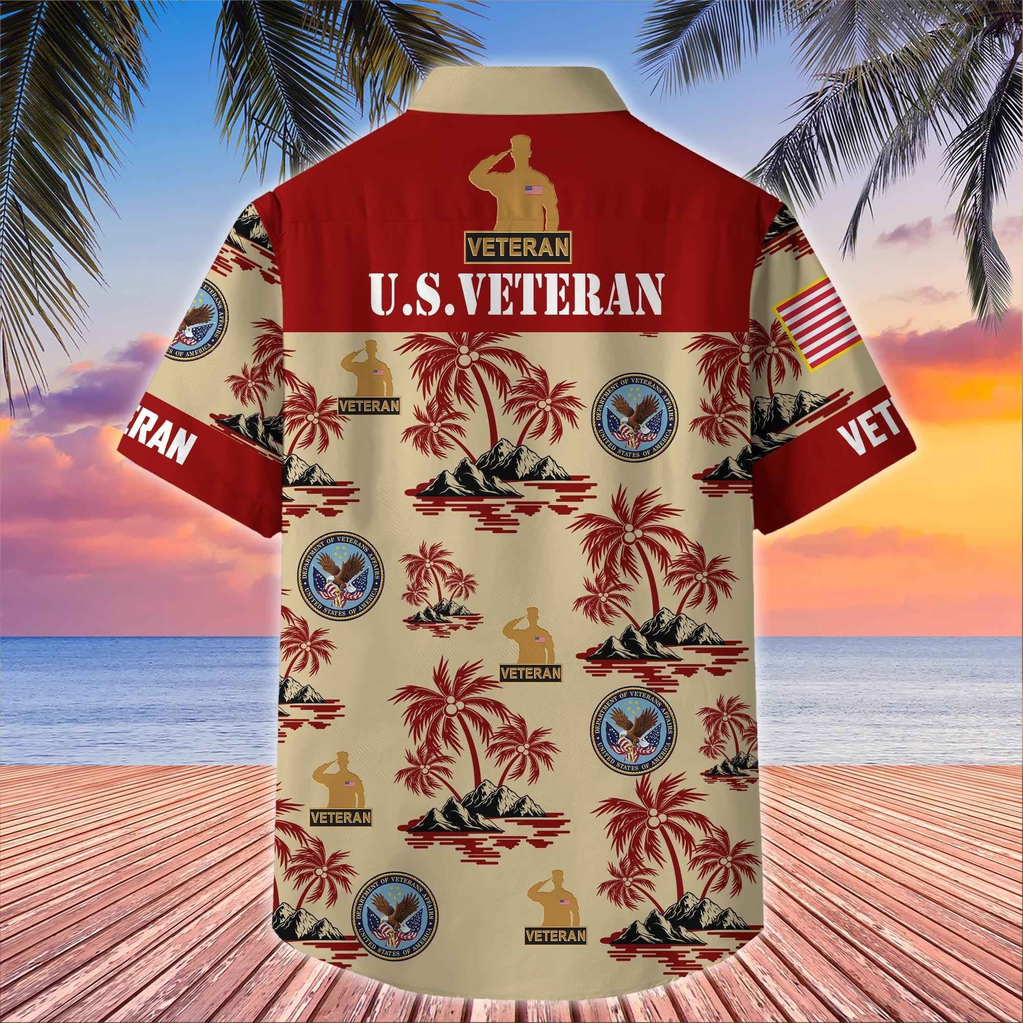 Premium US Veterans Hawaiian Shirt BPHN250413, Gifts For US Veterans, Gifts On Father's Day, Armed Forces Day, Veterans Day.