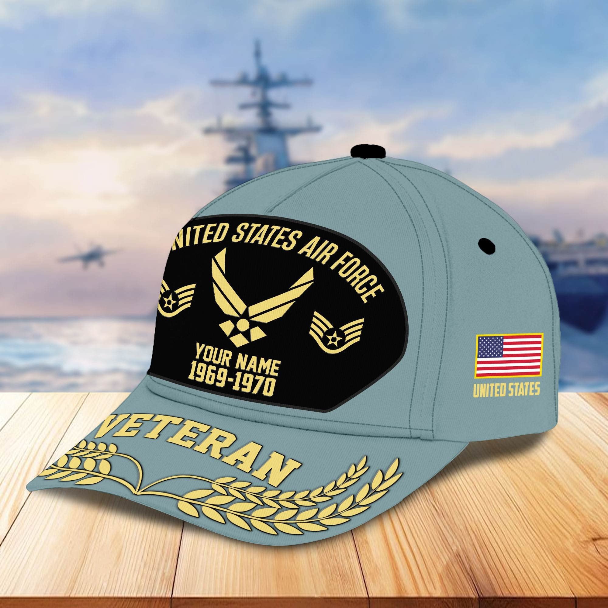 Premium US Veterans Baseball Hats BPHN080512, Custom Name, Rank, Year, Gifts For US Veterans On Father's Day, Armed Forces Day, Independence Day, Veterans Day.