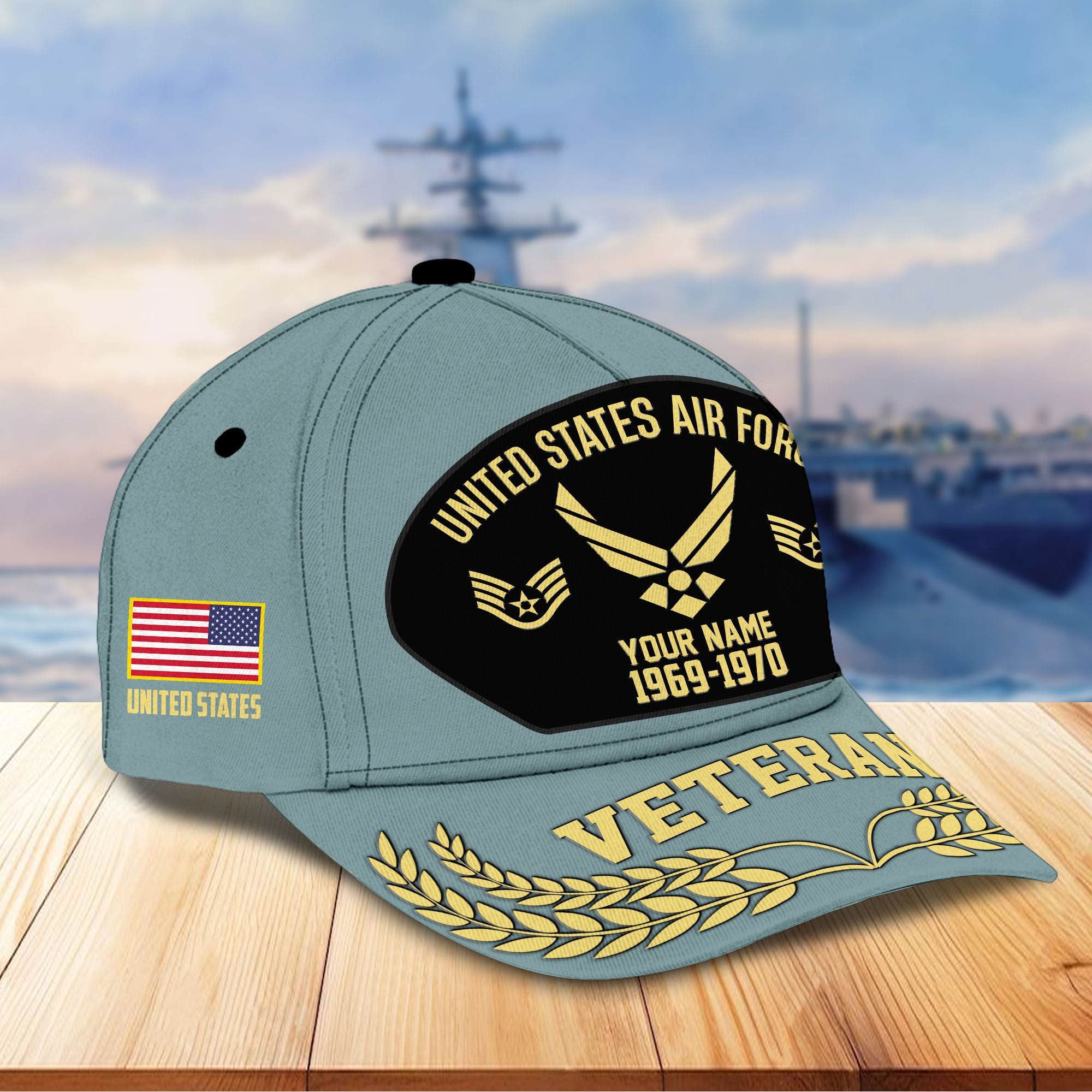 Premium US Veterans Baseball Hats BPHN080512, Custom Name, Rank, Year, Gifts For US Veterans On Father's Day, Armed Forces Day, Independence Day, Veterans Day.