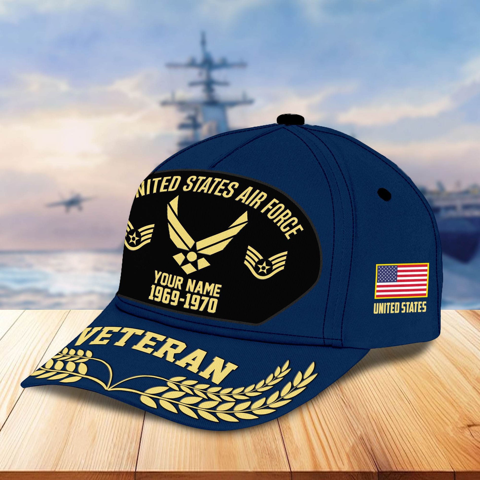 Premium US Veterans Baseball Hats BPHN080512, Custom Name, Rank, Year, Gifts For US Veterans On Father's Day, Armed Forces Day, Independence Day, Veterans Day.