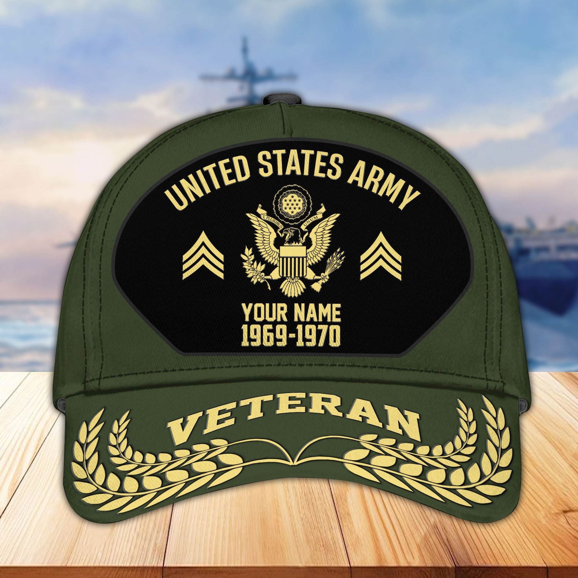 Premium US Veterans Baseball Hats BPHN080512, Custom Name, Rank, Year, Gifts For US Veterans On Father's Day, Armed Forces Day, Independence Day, Veterans Day.