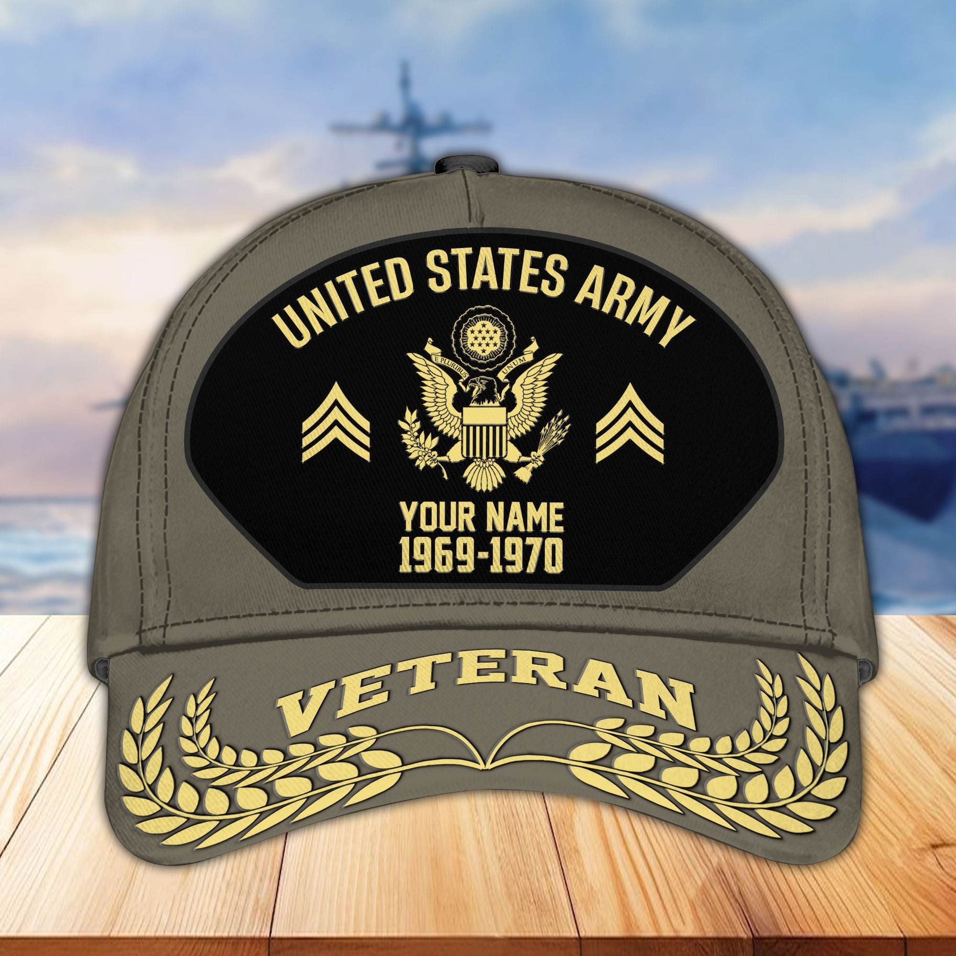 Premium US Veterans Baseball Hats BPHN080512, Custom Name, Rank, Year, Gifts For US Veterans On Father's Day, Armed Forces Day, Independence Day, Veterans Day.