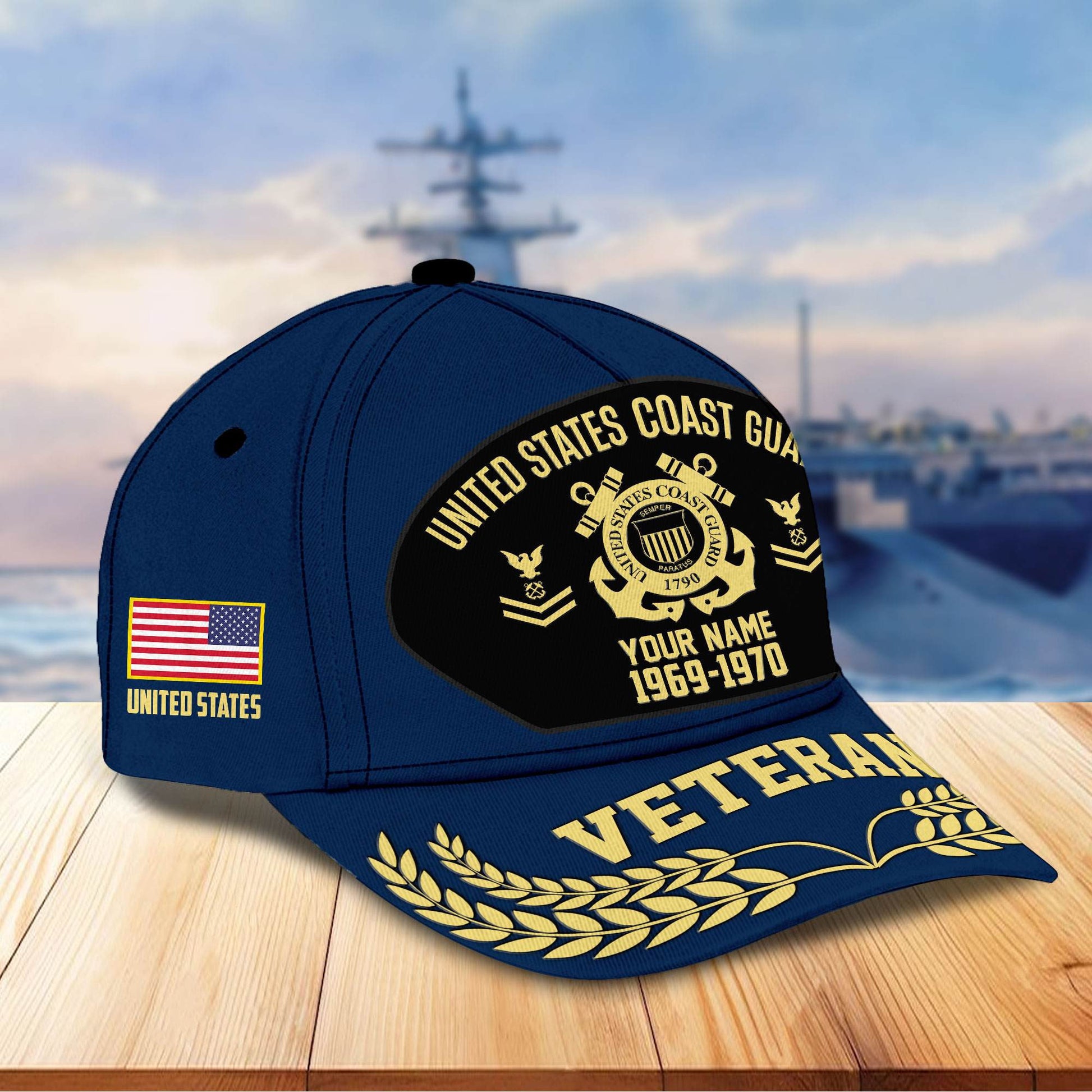 Premium US Veterans Baseball Hats BPHN080512, Custom Name, Rank, Year, Gifts For US Veterans On Father's Day, Armed Forces Day, Independence Day, Veterans Day.