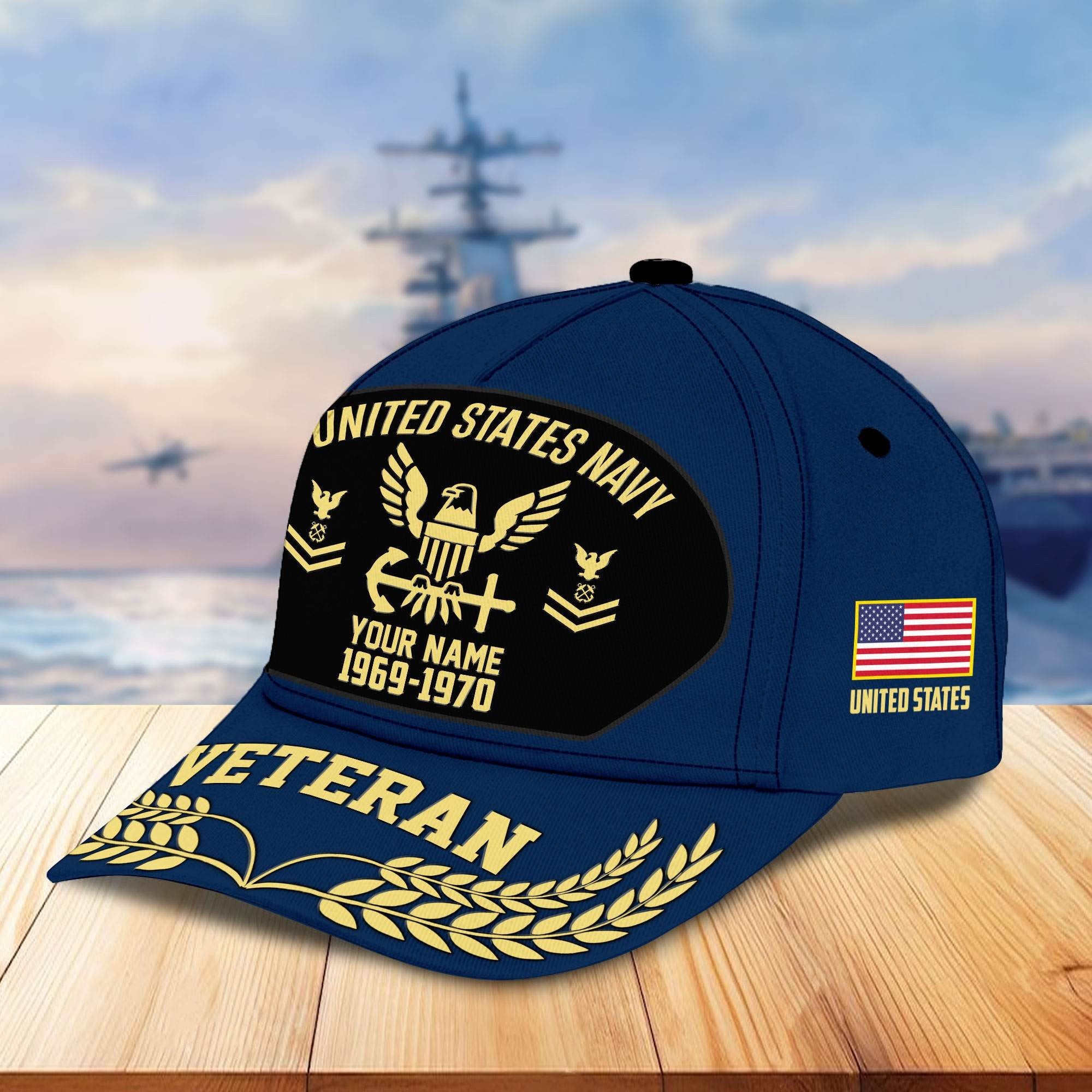 Premium US Veterans Baseball Hats BPHN080512, Custom Name, Rank, Year, Gifts For US Veterans On Father's Day, Armed Forces Day, Independence Day, Veterans Day.