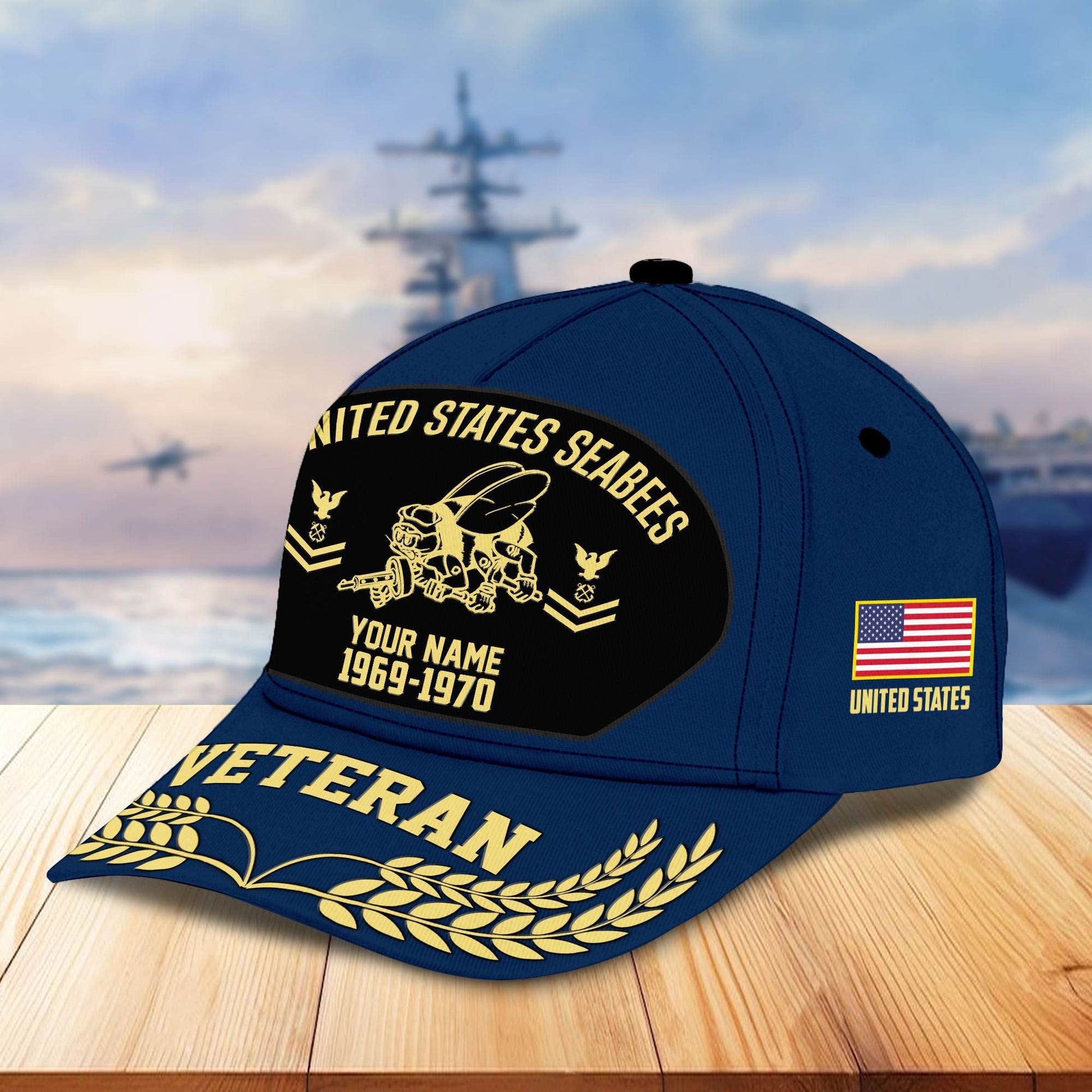 Premium US Veterans Baseball Hats BPHN080512, Custom Name, Rank, Year, Gifts For US Veterans On Father's Day, Armed Forces Day, Independence Day, Veterans Day.