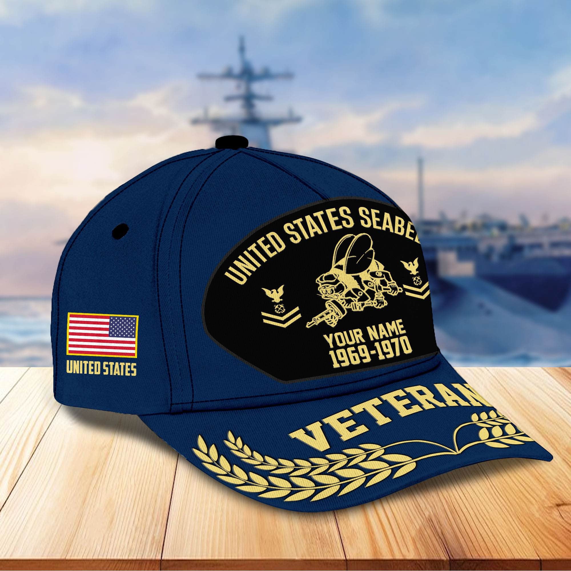 Premium US Veterans Baseball Hats BPHN080512, Custom Name, Rank, Year, Gifts For US Veterans On Father's Day, Armed Forces Day, Independence Day, Veterans Day.
