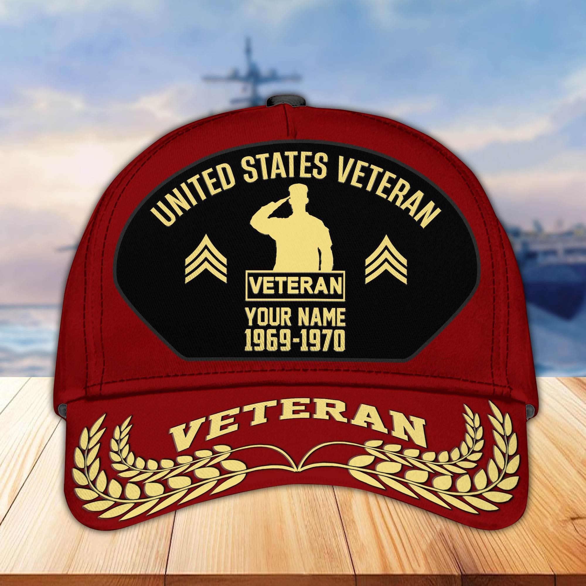 Premium US Veterans Baseball Hats BPHN080512, Custom Name, Rank, Year, Gifts For US Veterans On Father's Day, Armed Forces Day, Independence Day, Veterans Day.