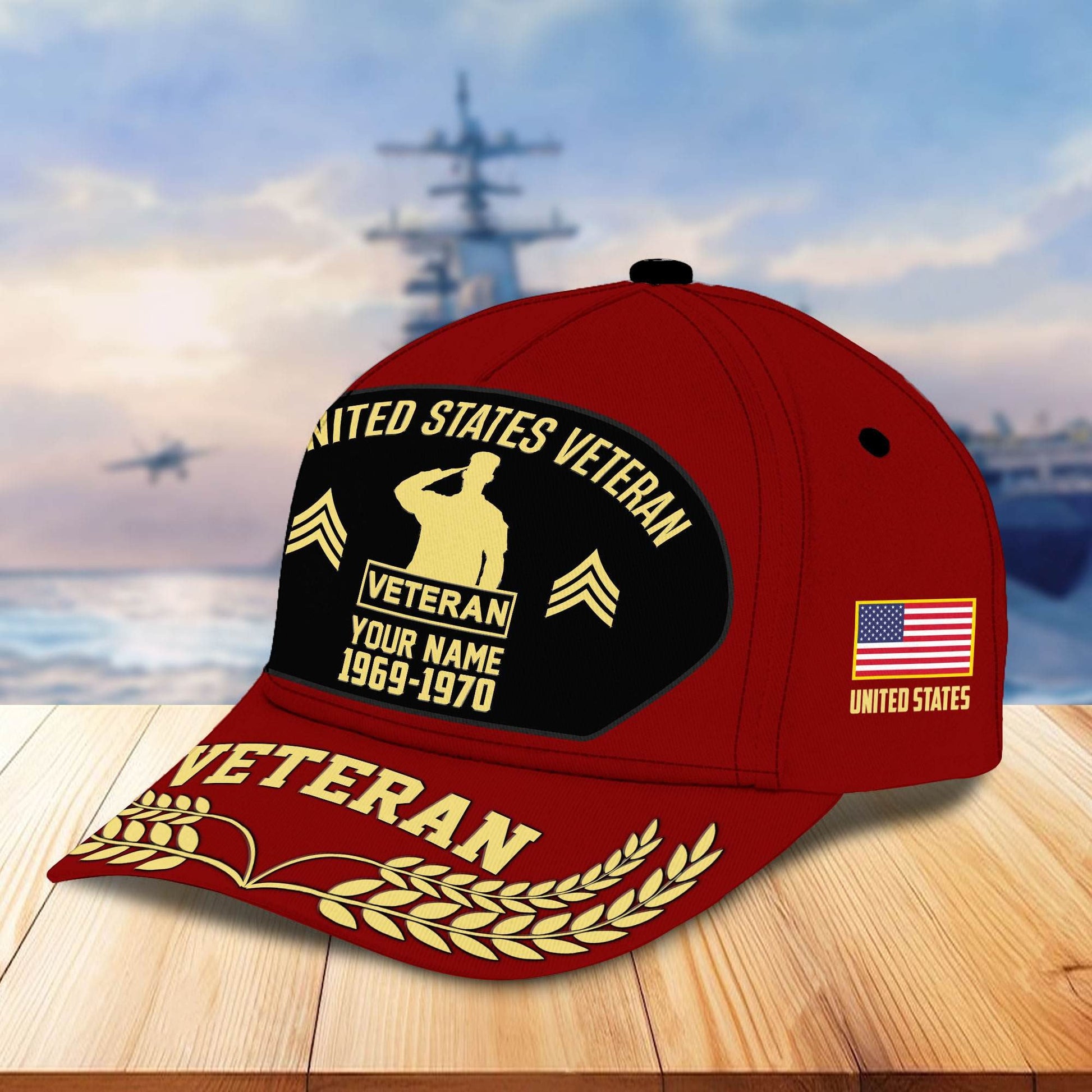 Premium US Veterans Baseball Hats BPHN080512, Custom Name, Rank, Year, Gifts For US Veterans On Father's Day, Armed Forces Day, Independence Day, Veterans Day.