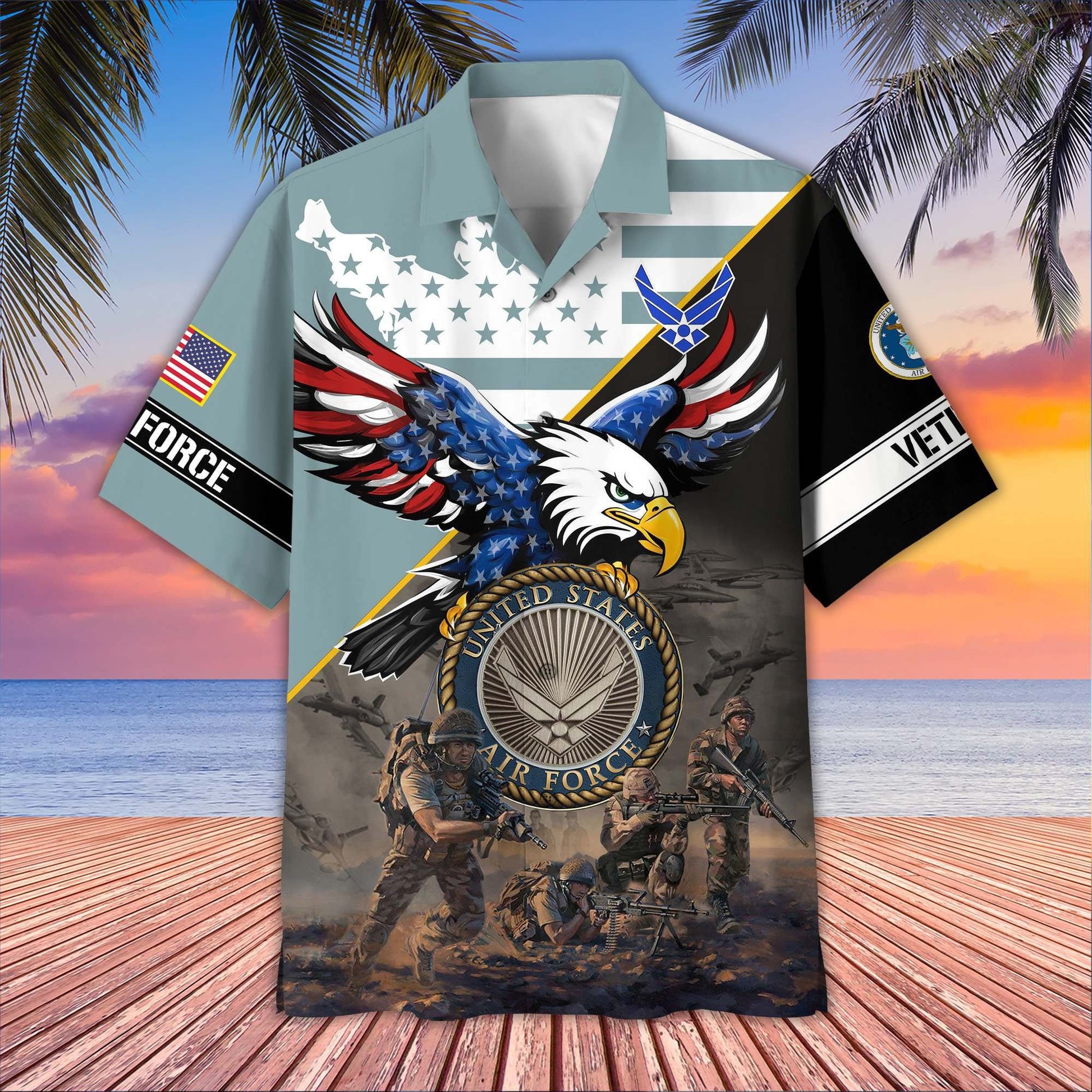 Premium US Veterans Hawaiian Shirt BPVC150501, Gifts For US Veterans, Gifts On Father's Day, Armed Forces Day, Veterans Day.