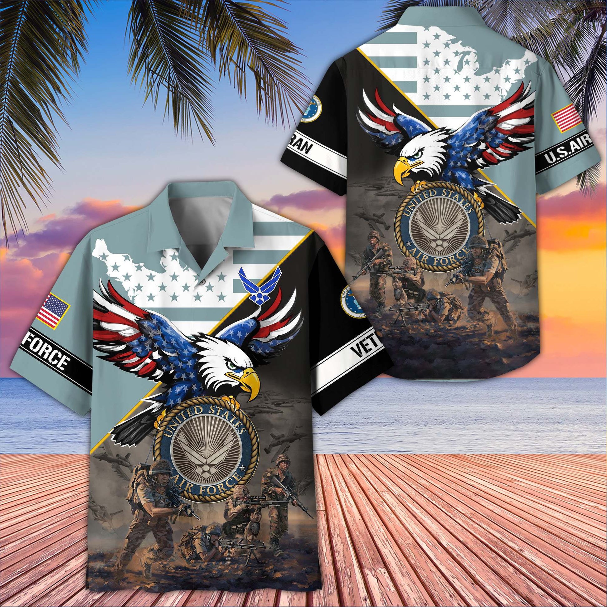 Premium US Veterans Hawaiian Shirt BPVC150501, Gifts For US Veterans, Gifts On Father's Day, Armed Forces Day, Veterans Day.
