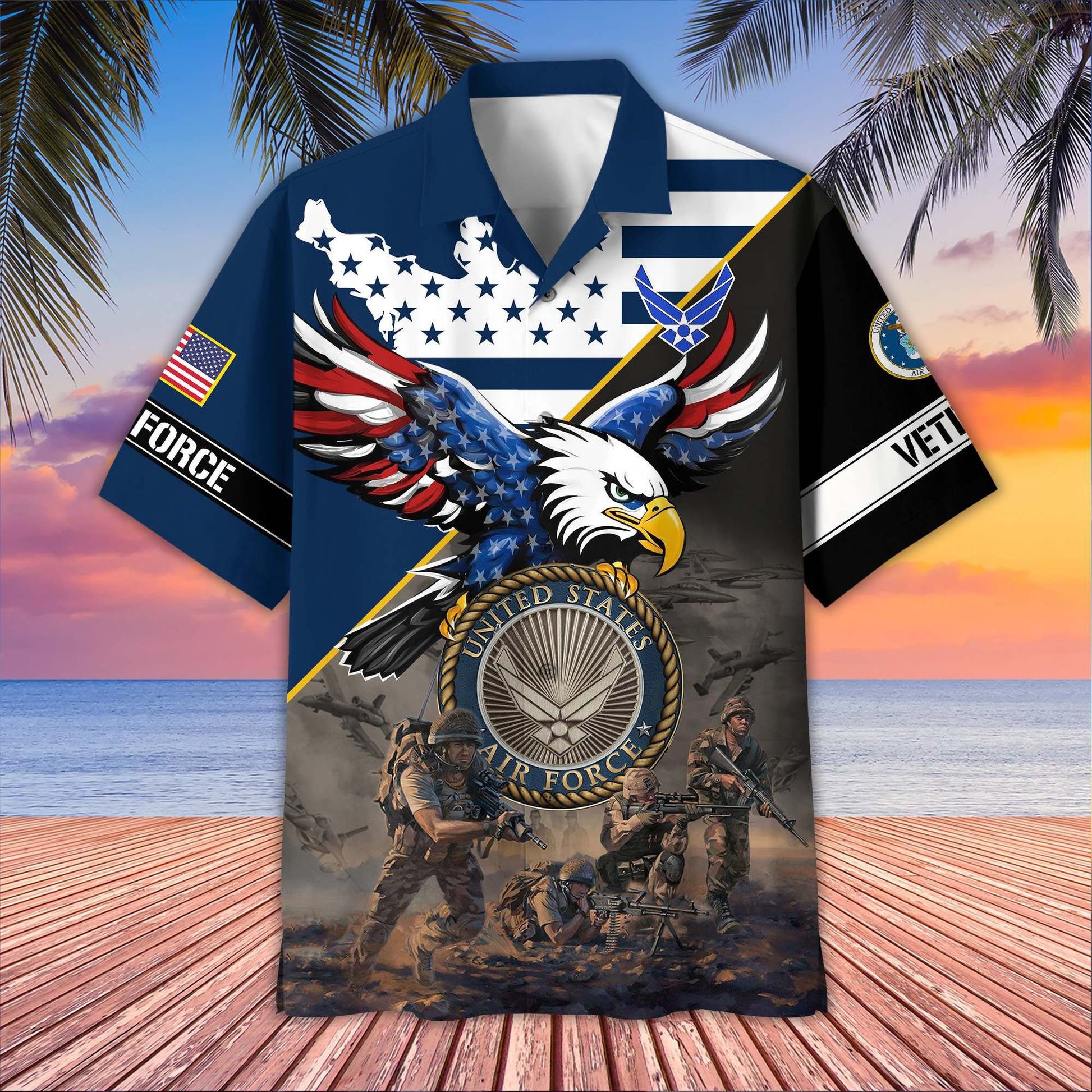 Premium US Veterans Hawaiian Shirt BPVC150501, Gifts For US Veterans, Gifts On Father's Day, Armed Forces Day, Veterans Day.
