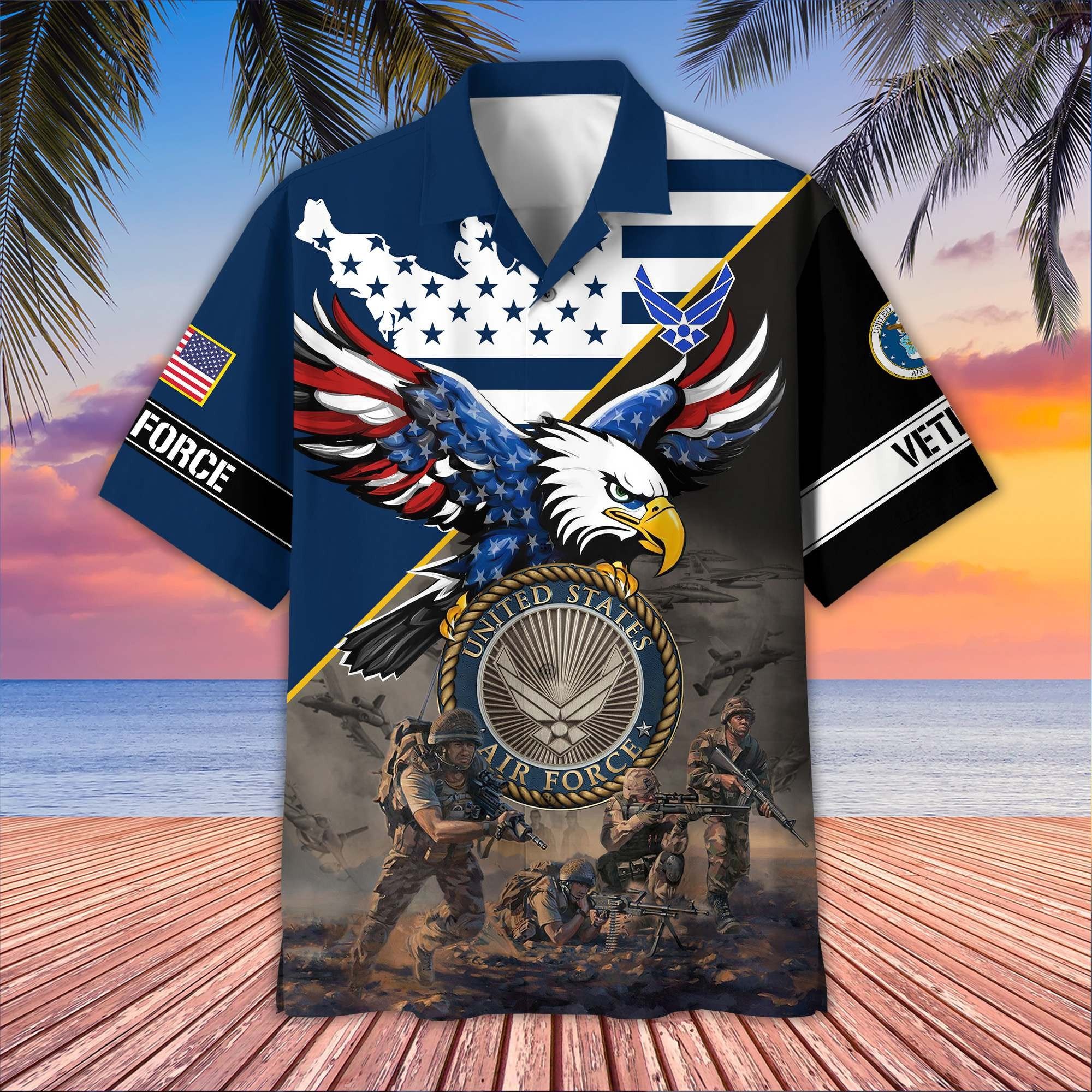 Premium US Veterans Hawaiian Shirt BPVC150501, Gifts For US Veterans, Gifts On Father's Day, Armed Forces Day, Veterans Day.