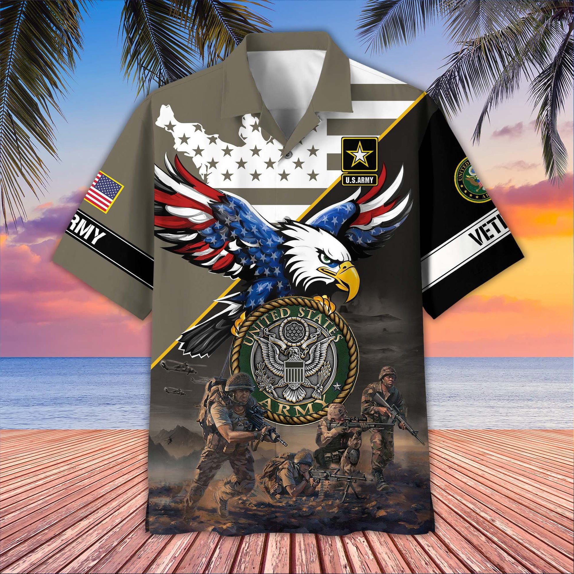 Premium US Veterans Hawaiian Shirt BPVC150501, Gifts For US Veterans, Gifts On Father's Day, Armed Forces Day, Veterans Day.