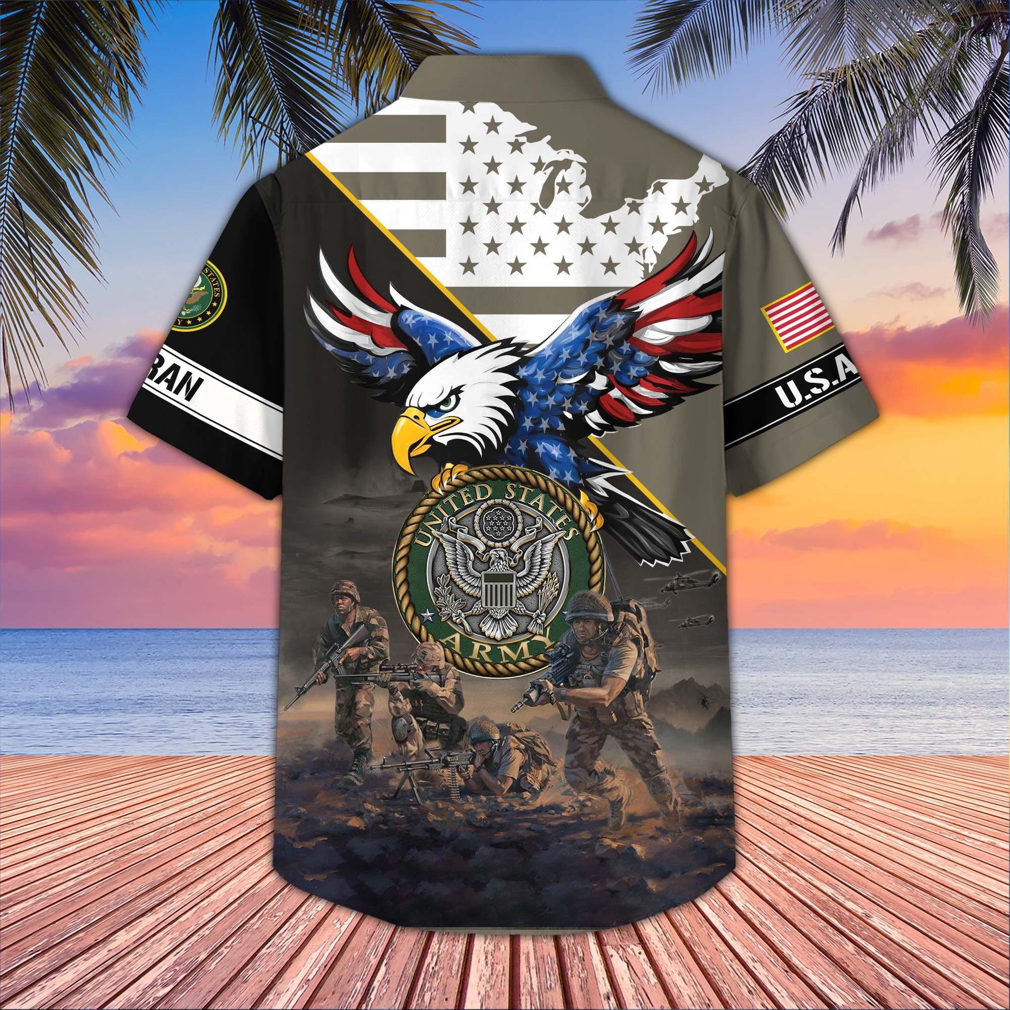 Premium US Veterans Hawaiian Shirt BPVC150501, Gifts For US Veterans, Gifts On Father's Day, Armed Forces Day, Veterans Day.