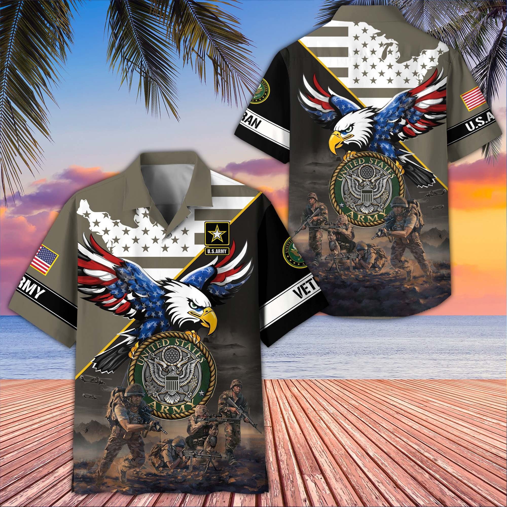 Premium US Veterans Hawaiian Shirt BPVC150501, Gifts For US Veterans, Gifts On Father's Day, Armed Forces Day, Veterans Day.