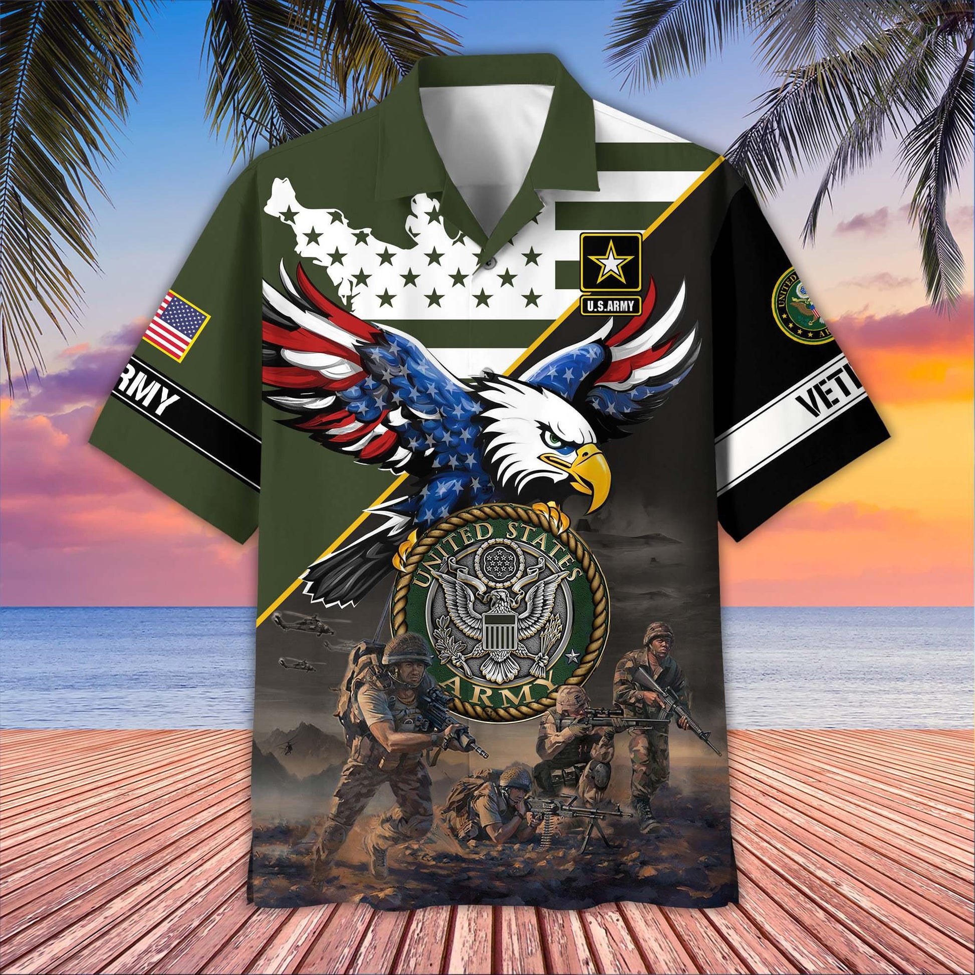 Premium US Veterans Hawaiian Shirt BPVC150501, Gifts For US Veterans, Gifts On Father's Day, Armed Forces Day, Veterans Day.