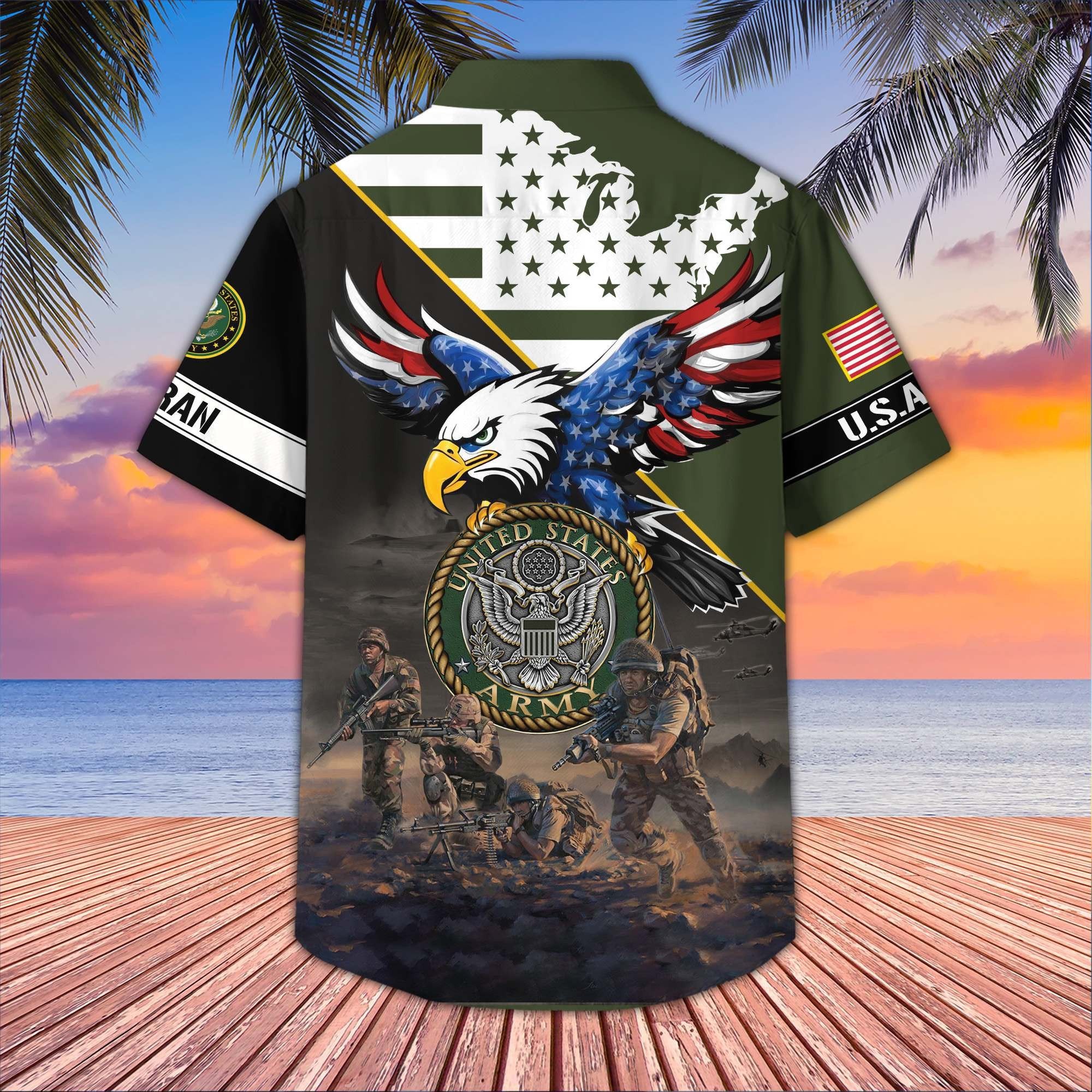Premium US Veterans Hawaiian Shirt BPVC150501, Gifts For US Veterans, Gifts On Father's Day, Armed Forces Day, Veterans Day.