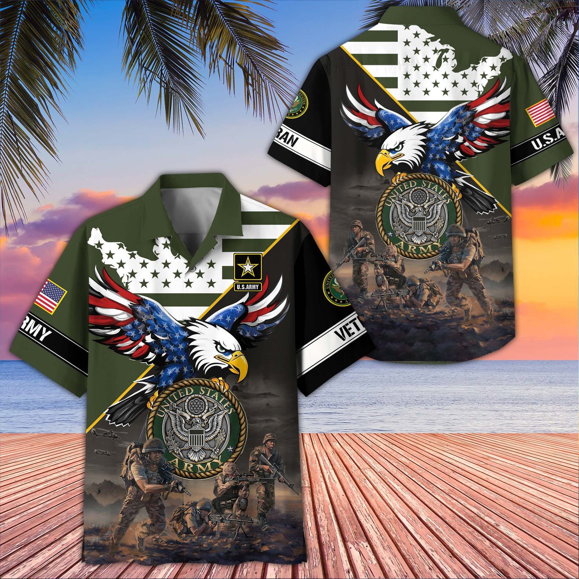 Premium US Veterans Hawaiian Shirt BPVC150501, Gifts For US Veterans, Gifts On Father's Day, Armed Forces Day, Veterans Day.