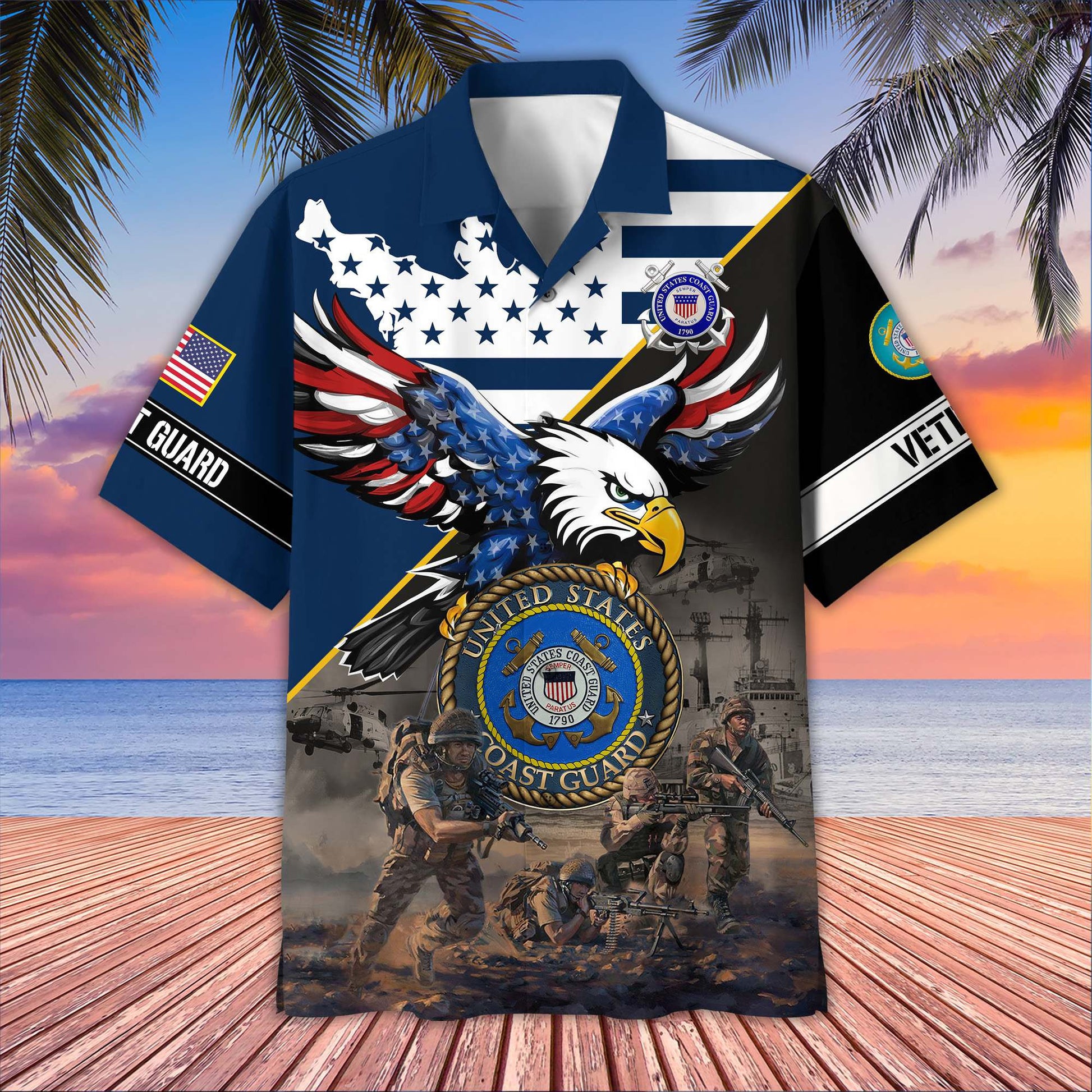 Premium US Veterans Hawaiian Shirt BPVC150501, Gifts For US Veterans, Gifts On Father's Day, Armed Forces Day, Veterans Day.