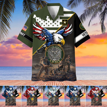Premium US Veterans Hawaiian Shirt BPVC150501, Gifts For US Veterans, Gifts On Father's Day, Armed Forces Day, Veterans Day.