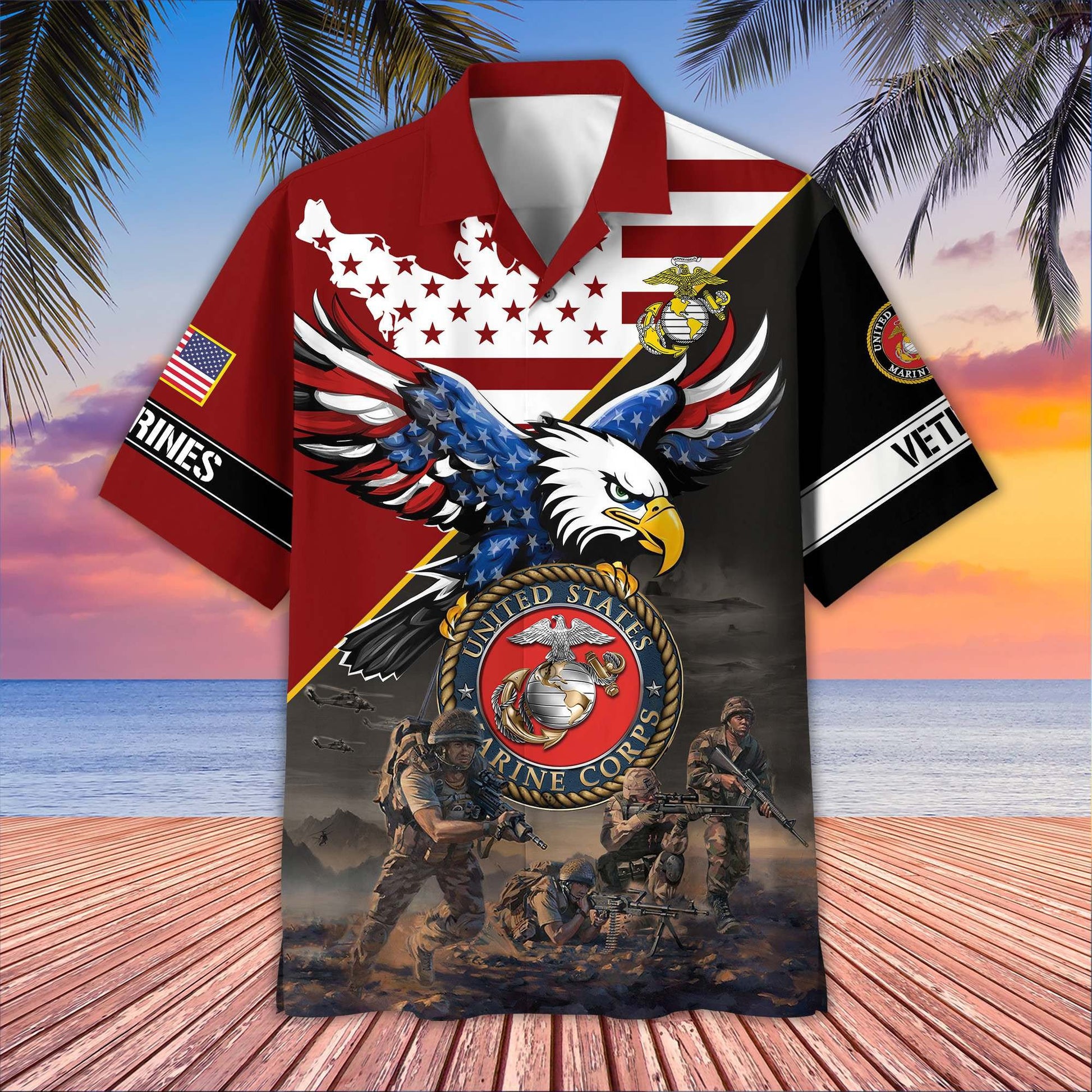 Premium US Veterans Hawaiian Shirt BPVC150501, Gifts For US Veterans, Gifts On Father's Day, Armed Forces Day, Veterans Day.