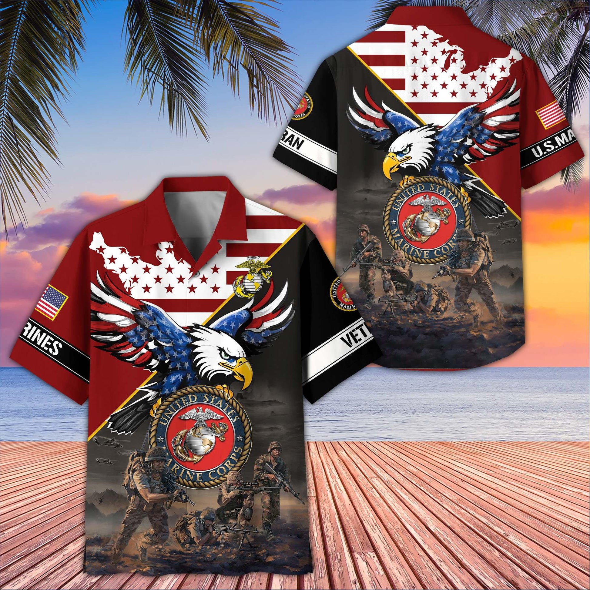 Premium US Veterans Hawaiian Shirt BPVC150501, Gifts For US Veterans, Gifts On Father's Day, Armed Forces Day, Veterans Day.