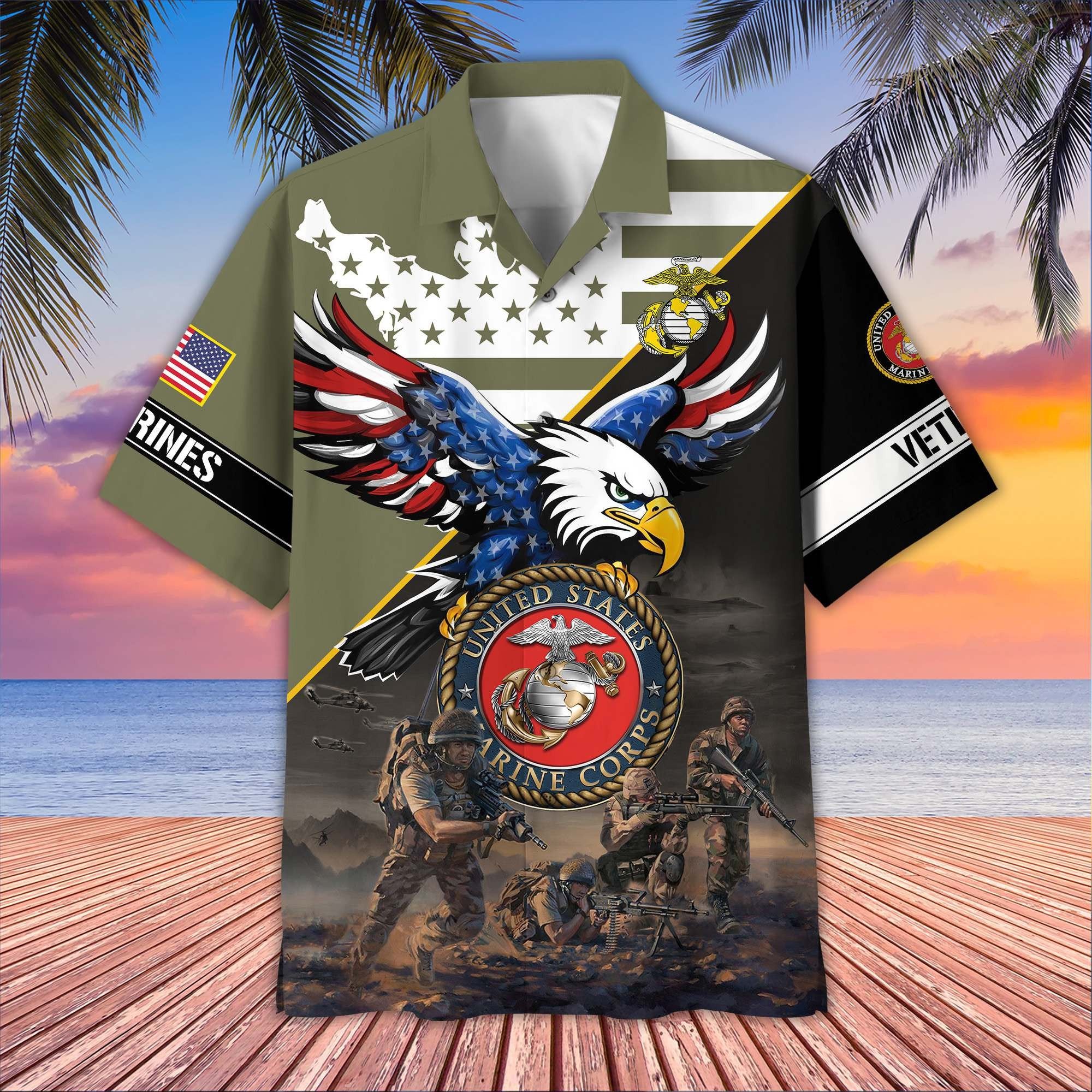 Premium US Veterans Hawaiian Shirt BPVC150501, Gifts For US Veterans, Gifts On Father's Day, Armed Forces Day, Veterans Day.