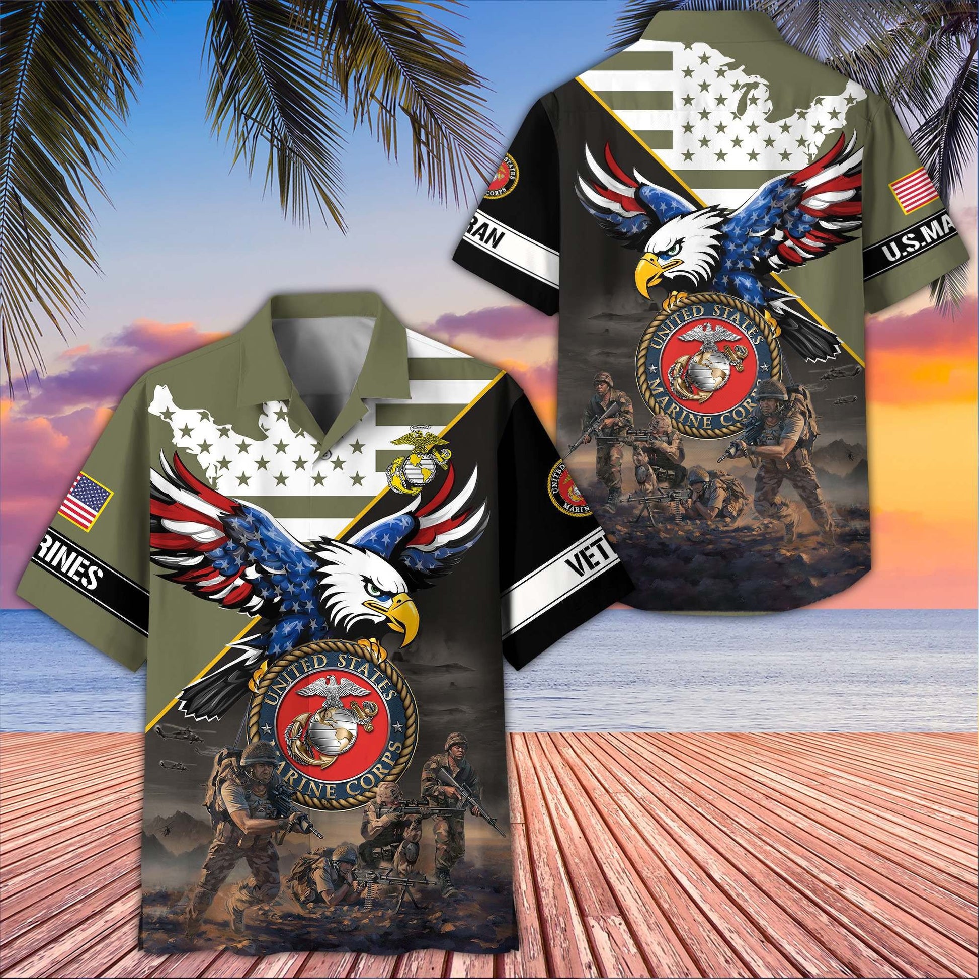 Premium US Veterans Hawaiian Shirt BPVC150501, Gifts For US Veterans, Gifts On Father's Day, Armed Forces Day, Veterans Day.